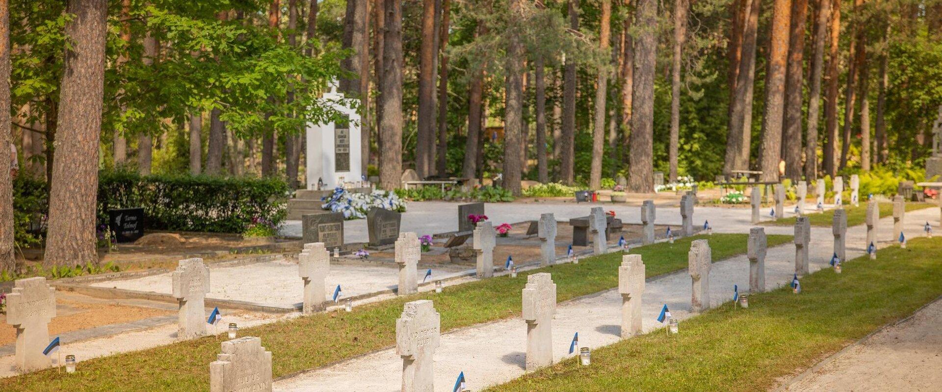 Auf dem Friedhof sind die im estnischen Freiheitskrieg gefallenen Kämpfer begraben. Der Freiheitskrieg begann im November 1918 mit dem Angriff Sowjetr