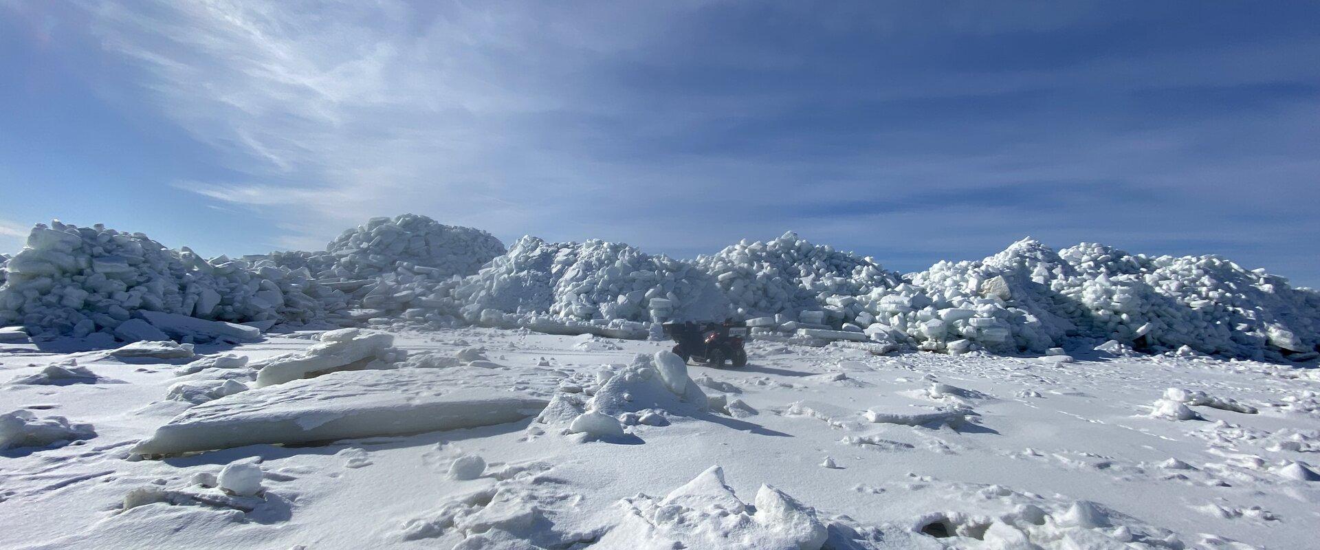 Photo shoot among ice ridges at Pärnud bay