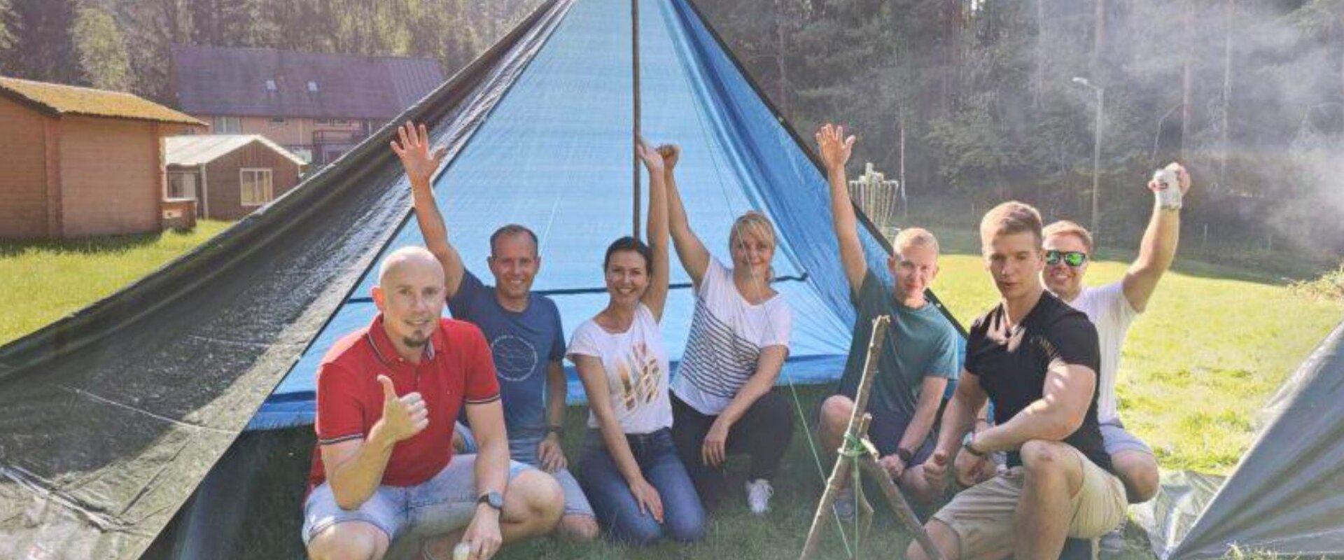 People enjoying survival training