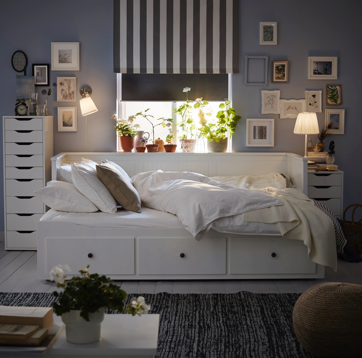 The sample bedroom at the furniture store IKEA