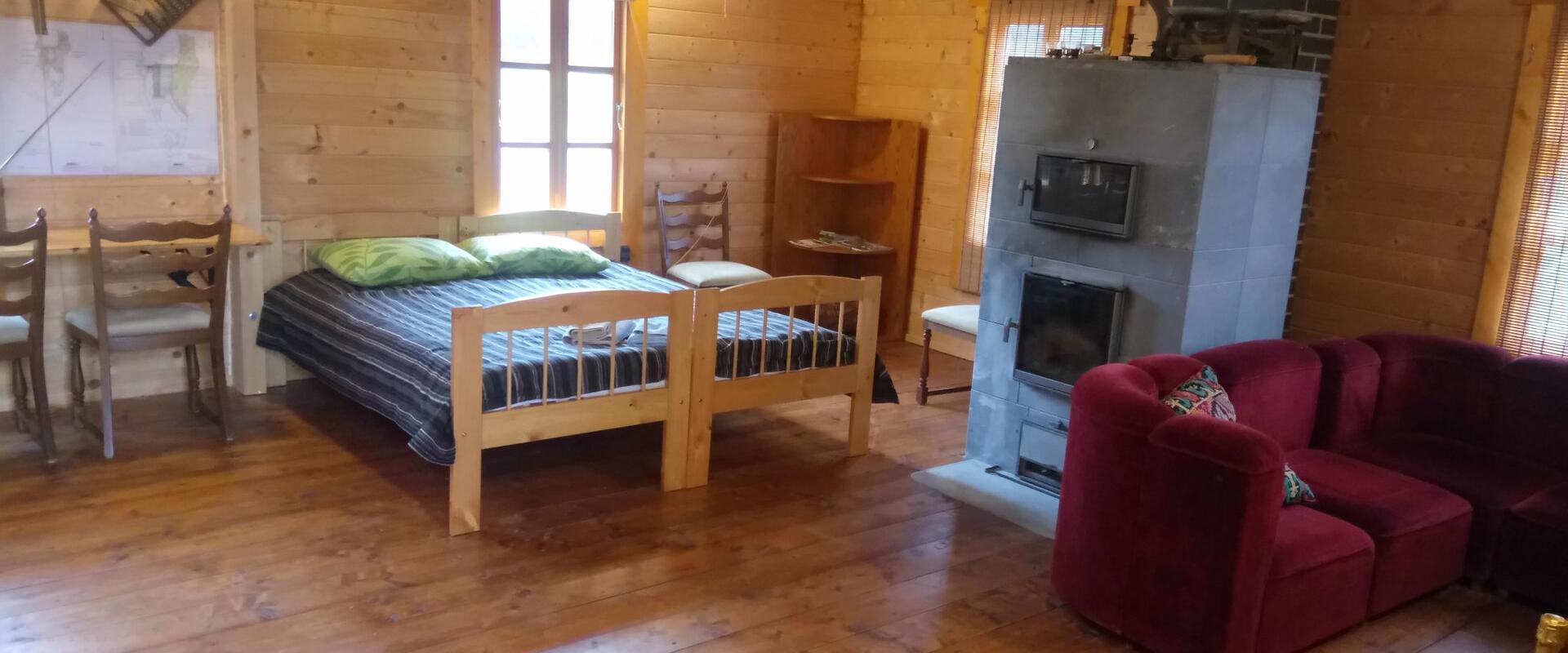 Fireplace room of the Loopre Mill holiday farm