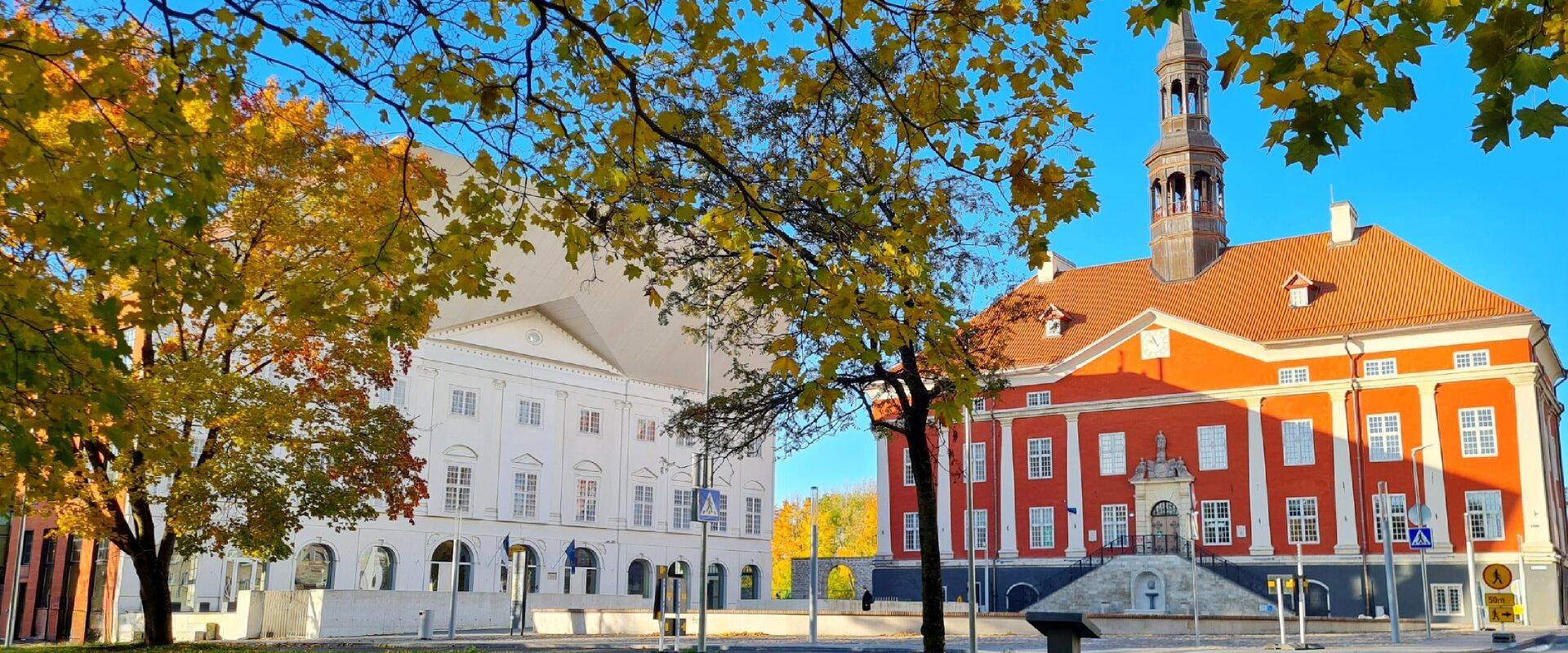 Narva Town Hall and Narva College from the outside