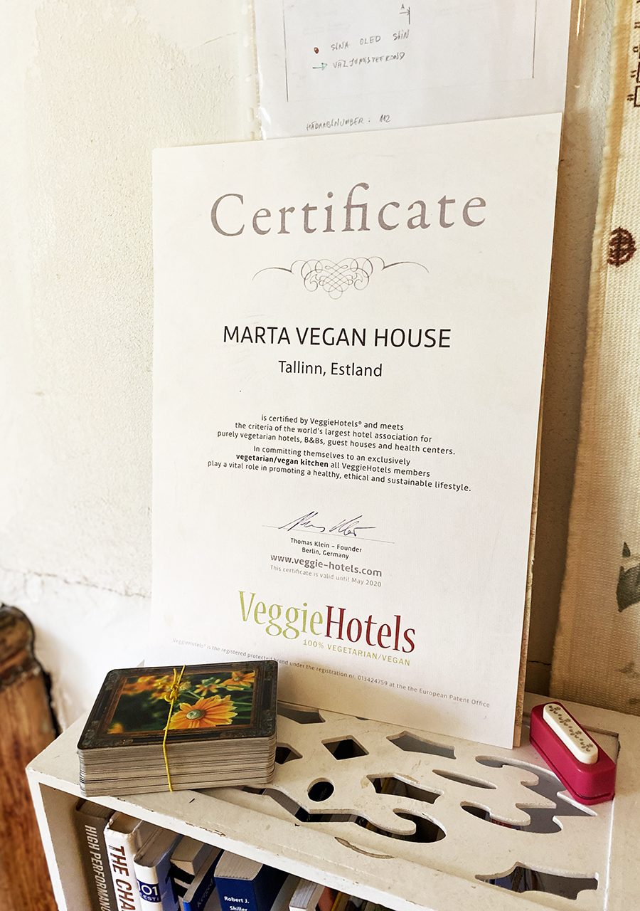 BOUTIQUE HOTEL MARTA 8 -Vegan Hotel Tallinn_certificate_Logo_Sign