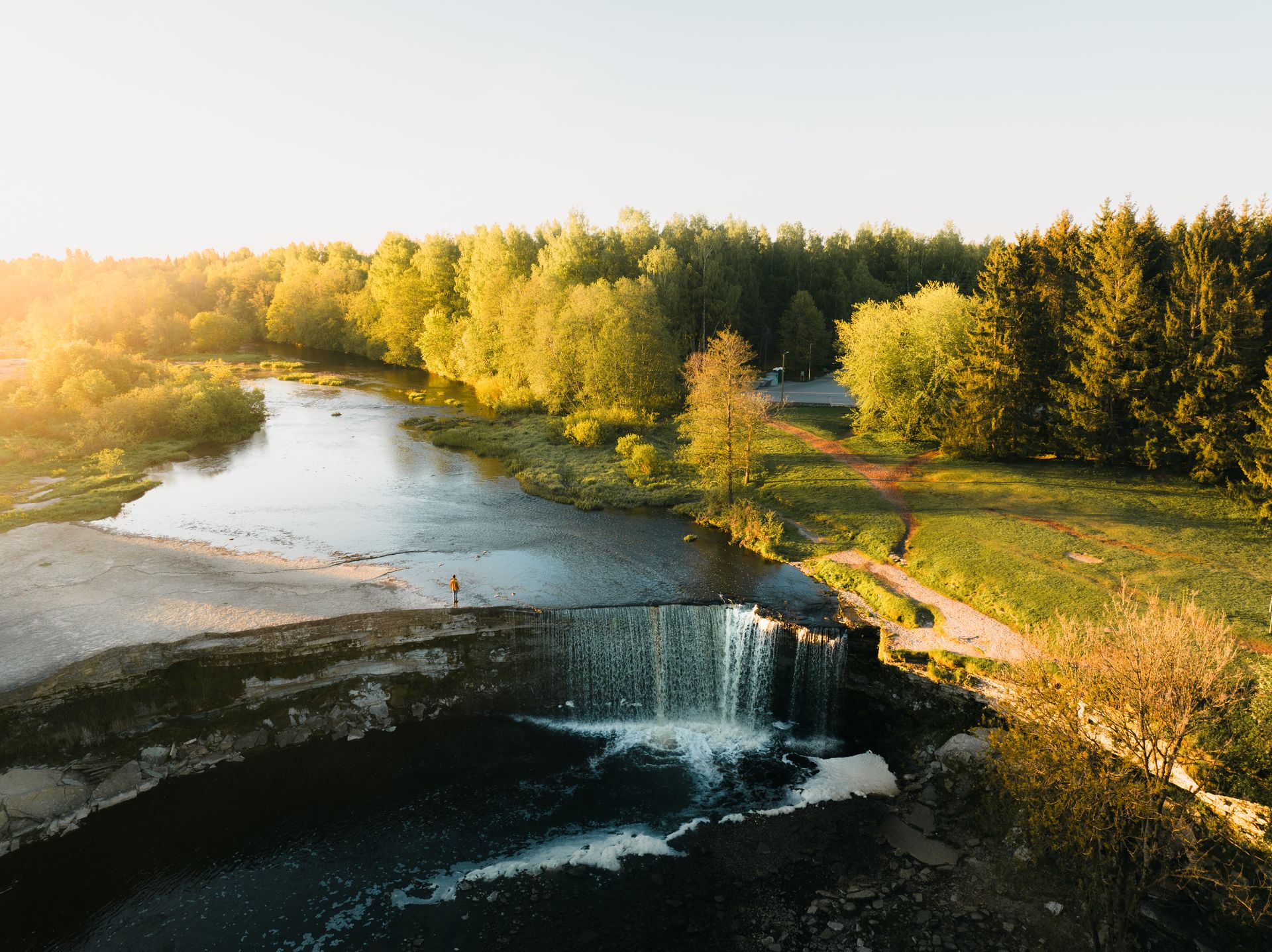 Jägala Waterfall is a waterfall in the lower course of the Jägala River, approximately 4 km before the river flows into the Gulf of Finland. The water