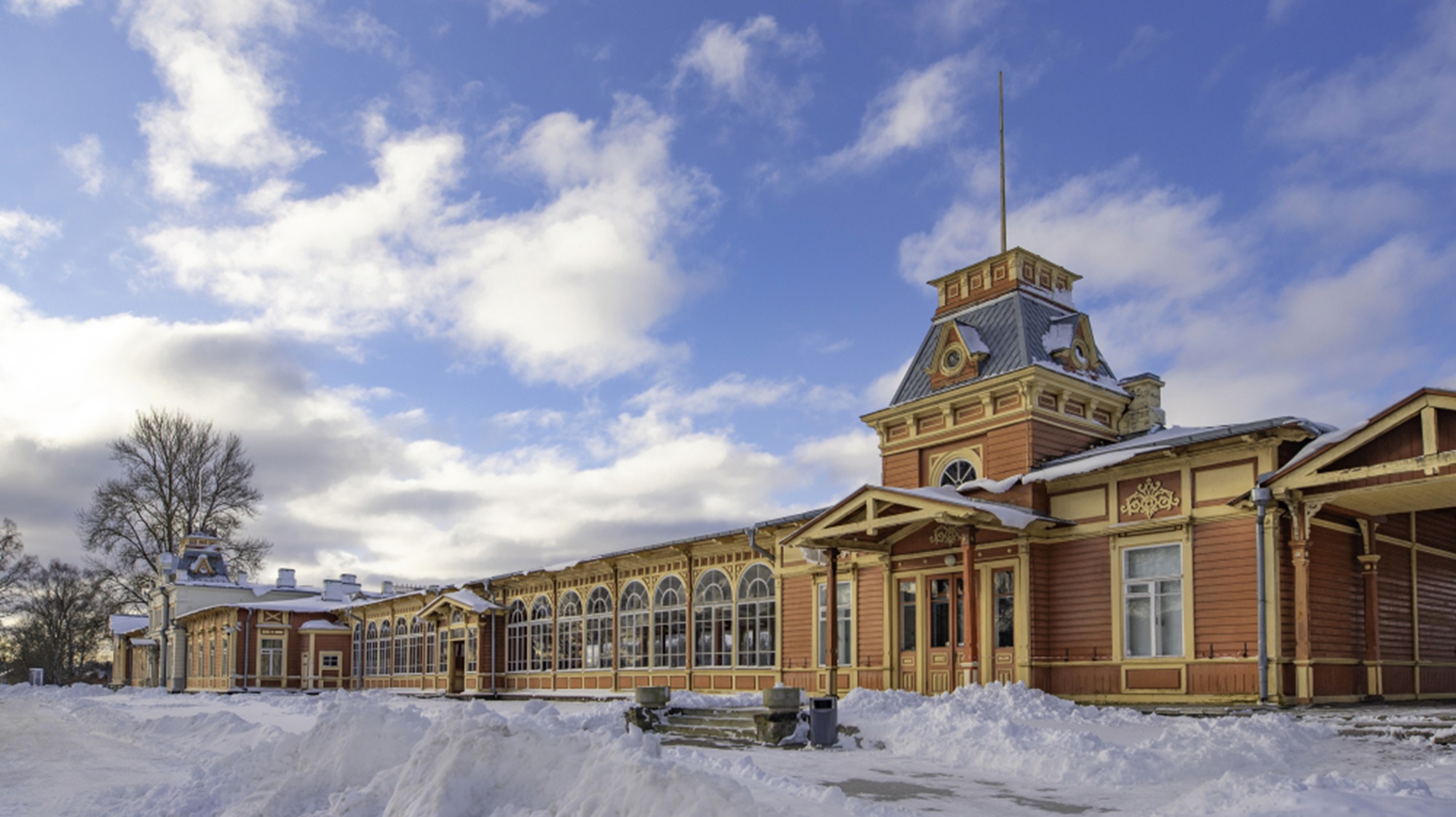 Railway station in winter