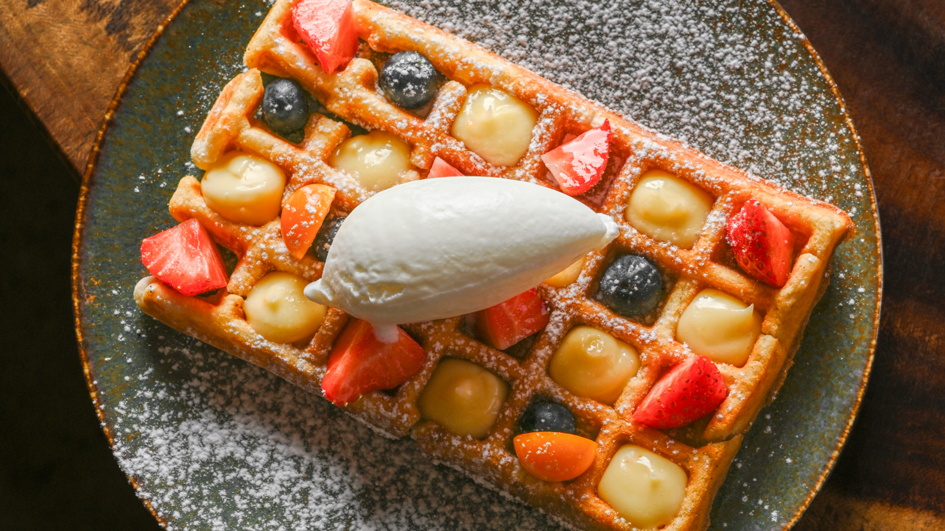 Belgian waffle dessert