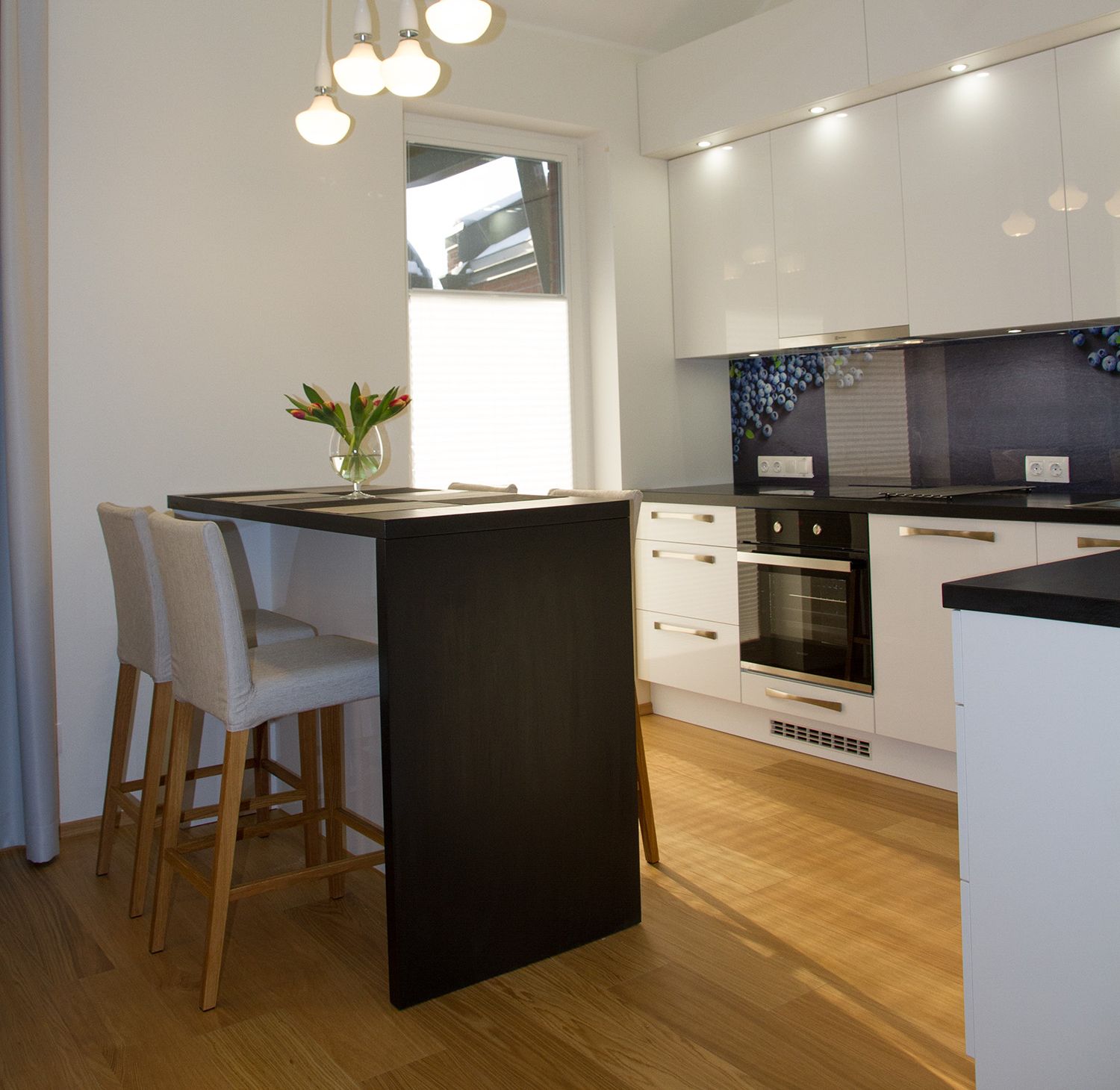 Baeri Residence Apartment modernne köök ja söögiala.