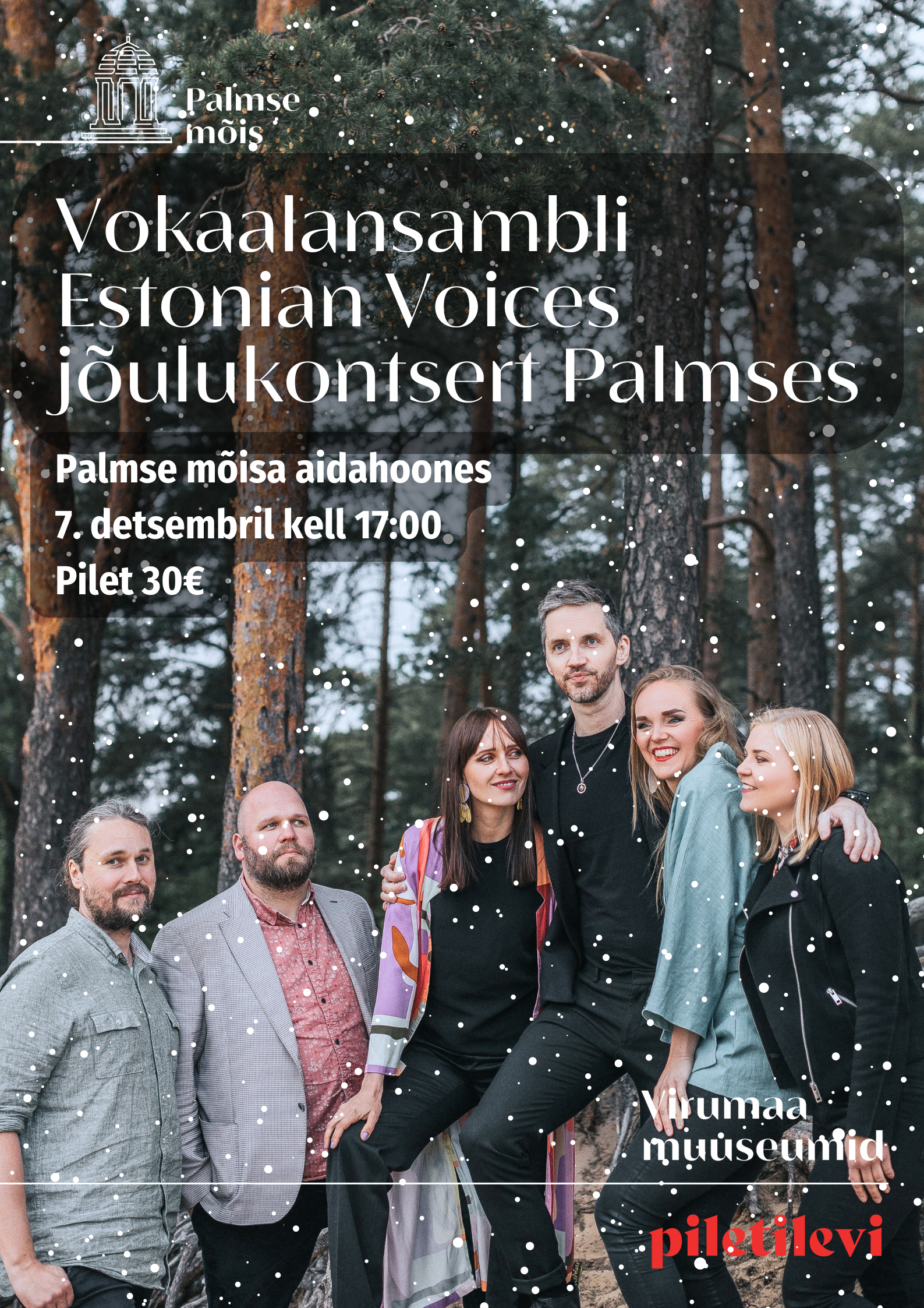 Vokaalansambli Estonian Voices jõulukontsert Palmse mõisas