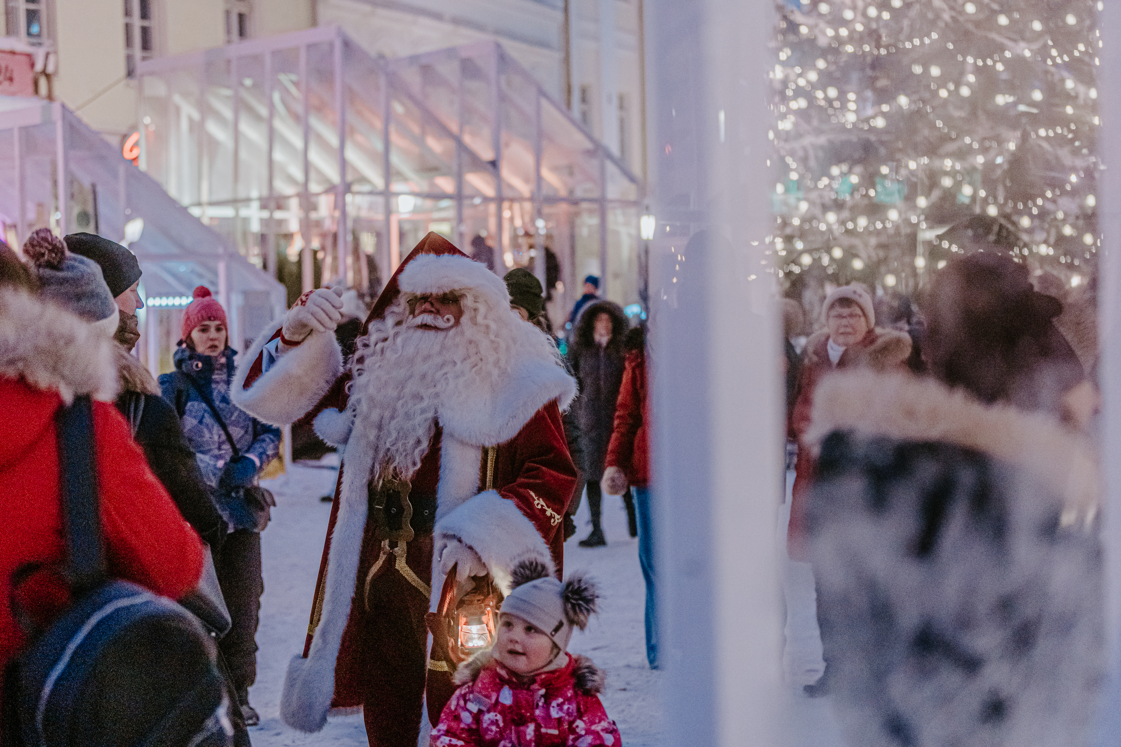 Jolly Santa welcomes visitors to the Christmas Village