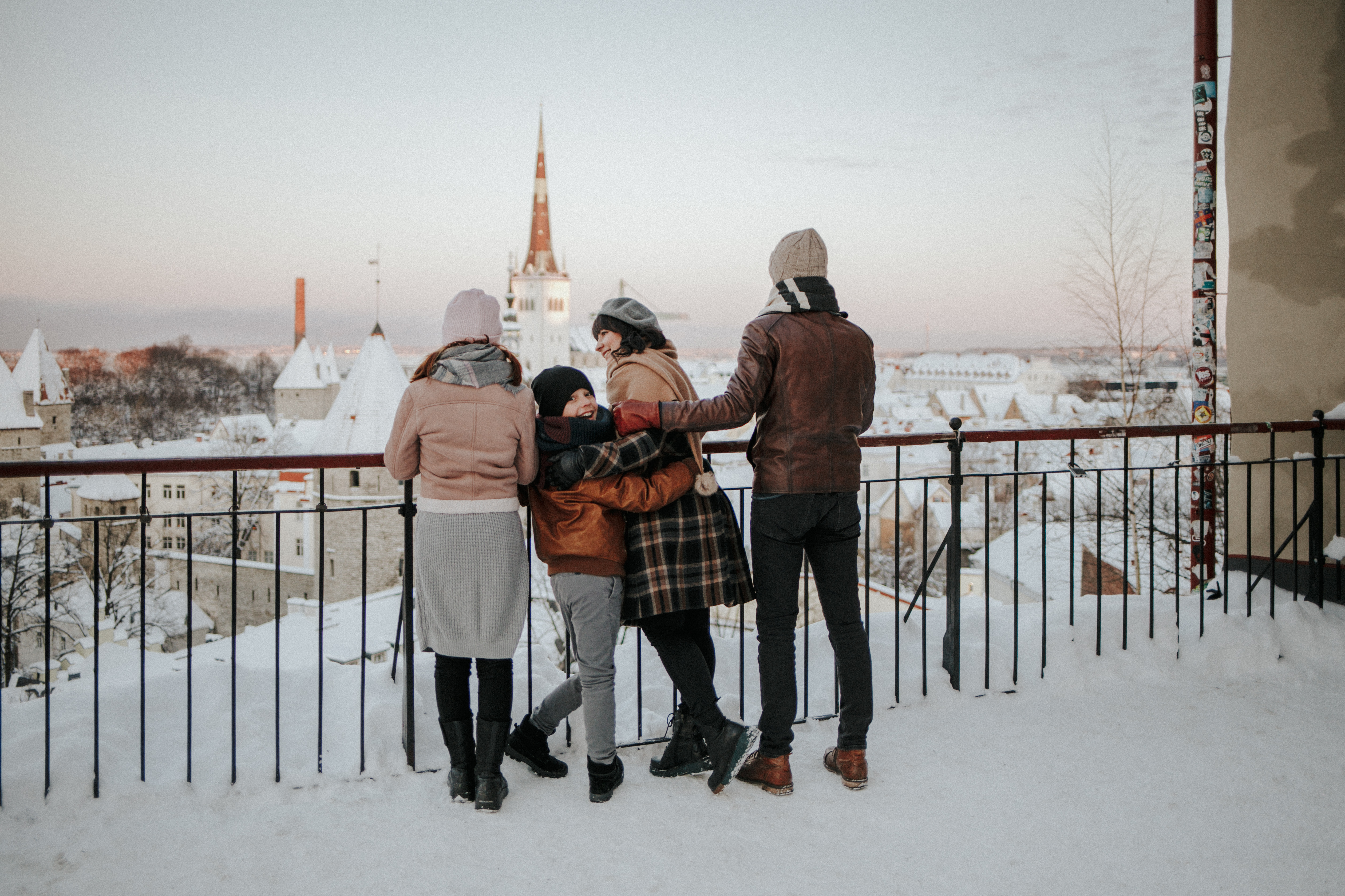 A family enjoying the view of Tallinn's Old Town