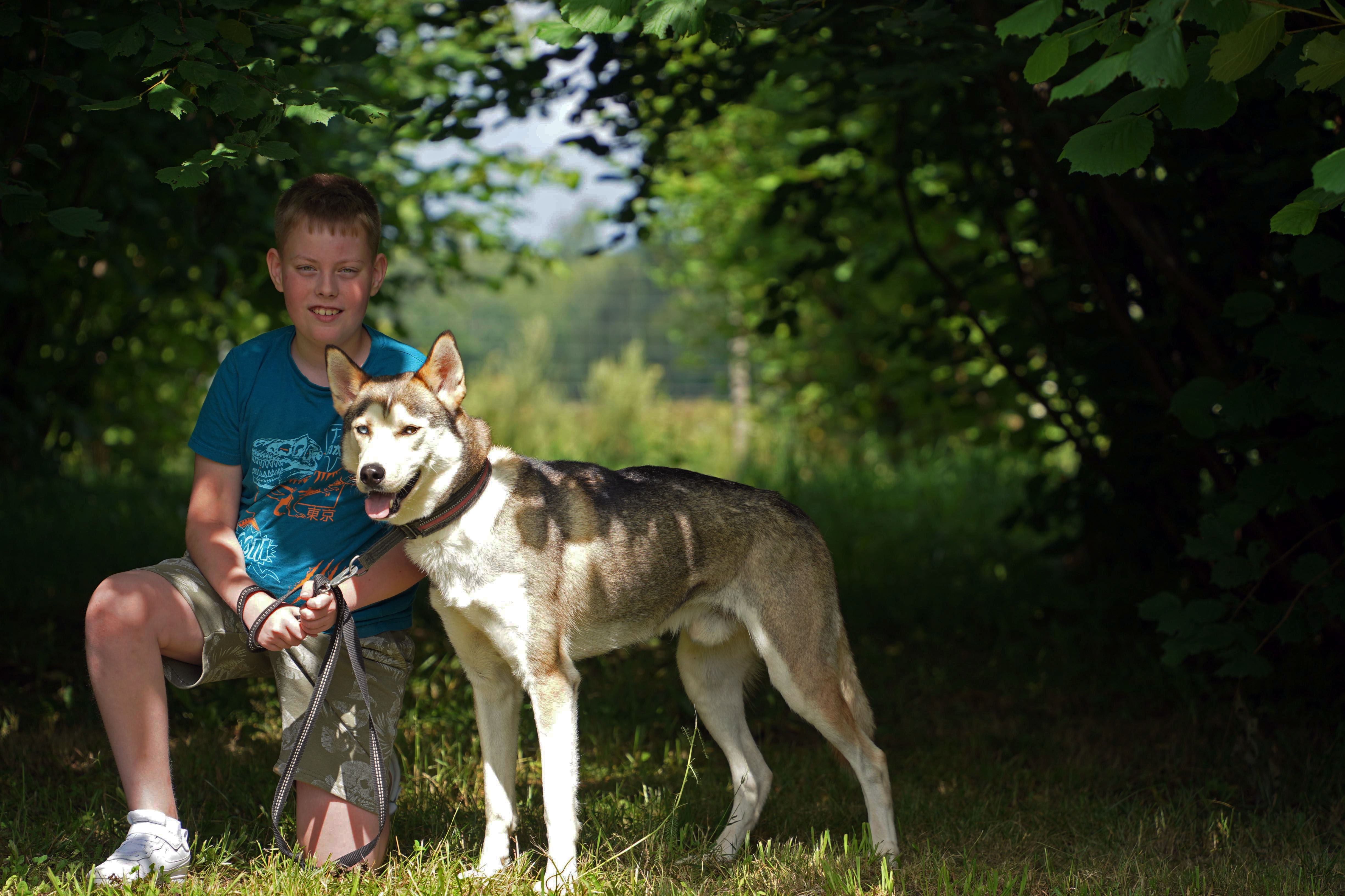 A little guest at Kennel Agirregoikoa with his favorite dog