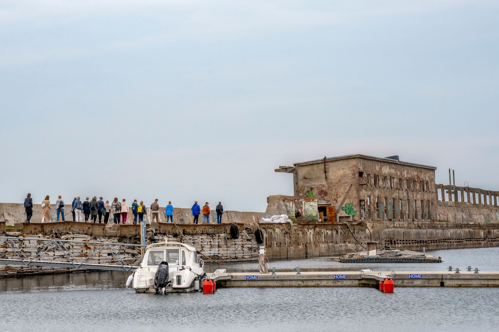 View from the sea to the Hara submarine base