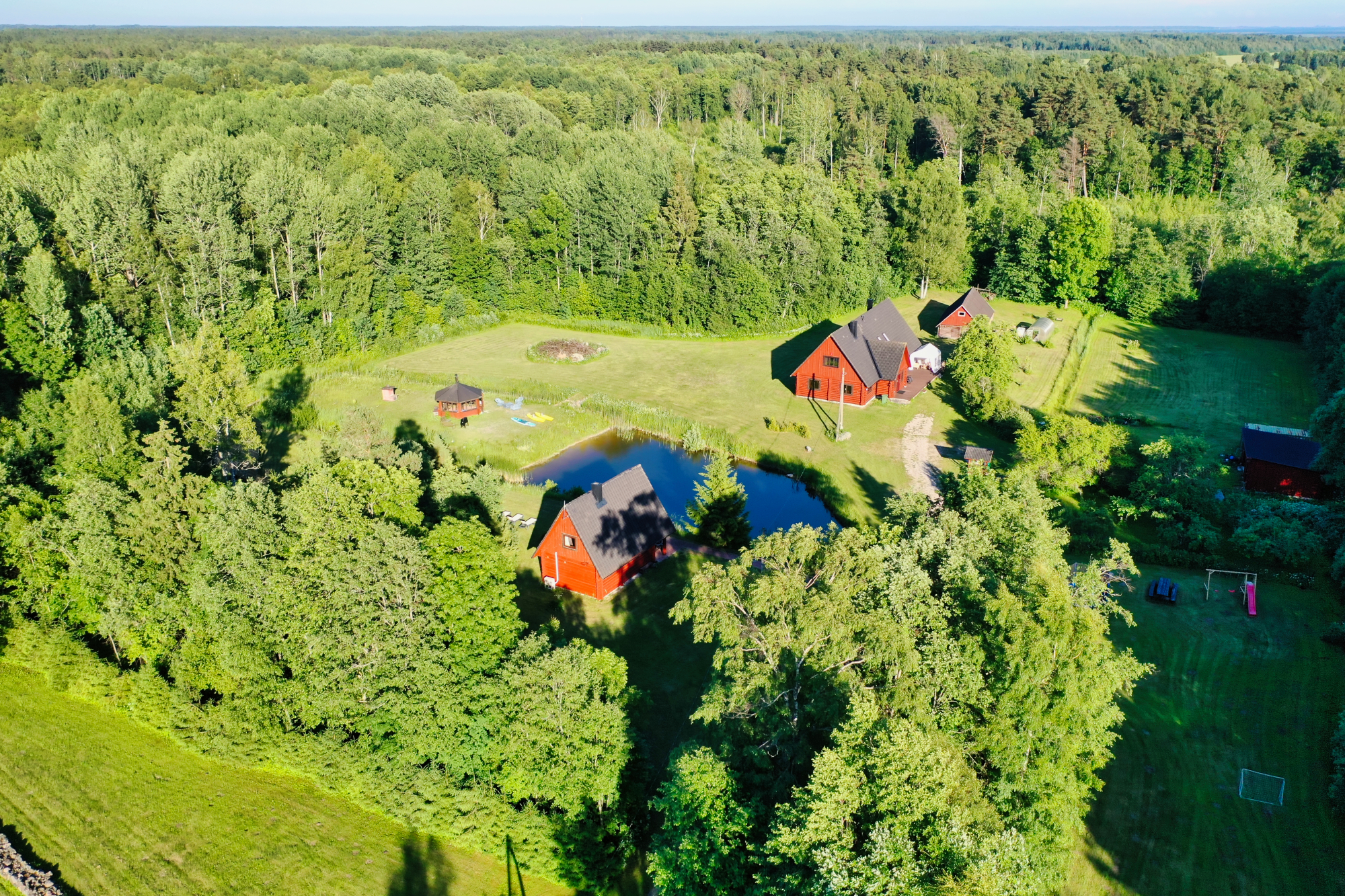 Holiday home, playground, residential building with a rental