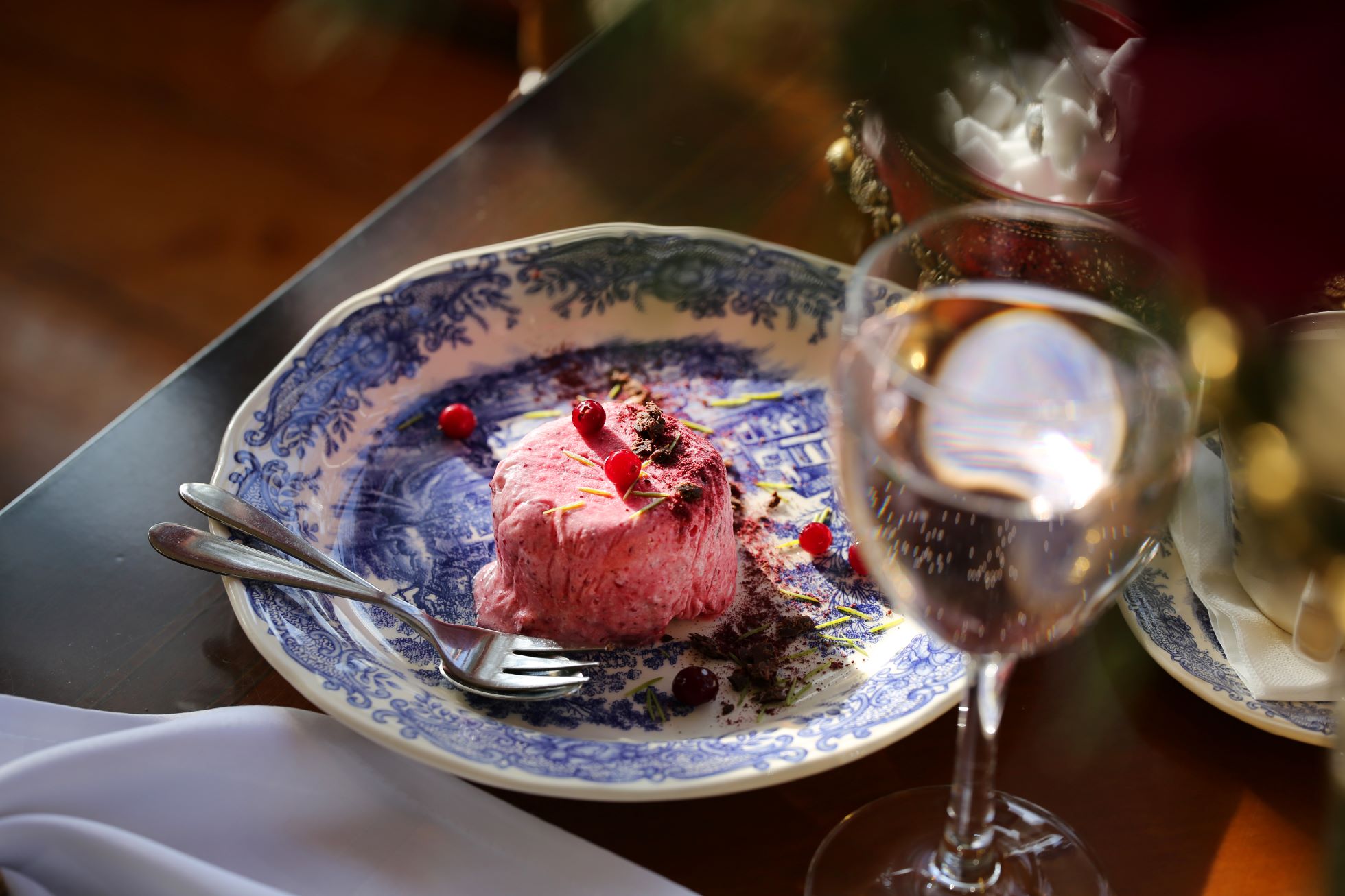 Cranberry Parfait at Cantervilla Castle Restaurant