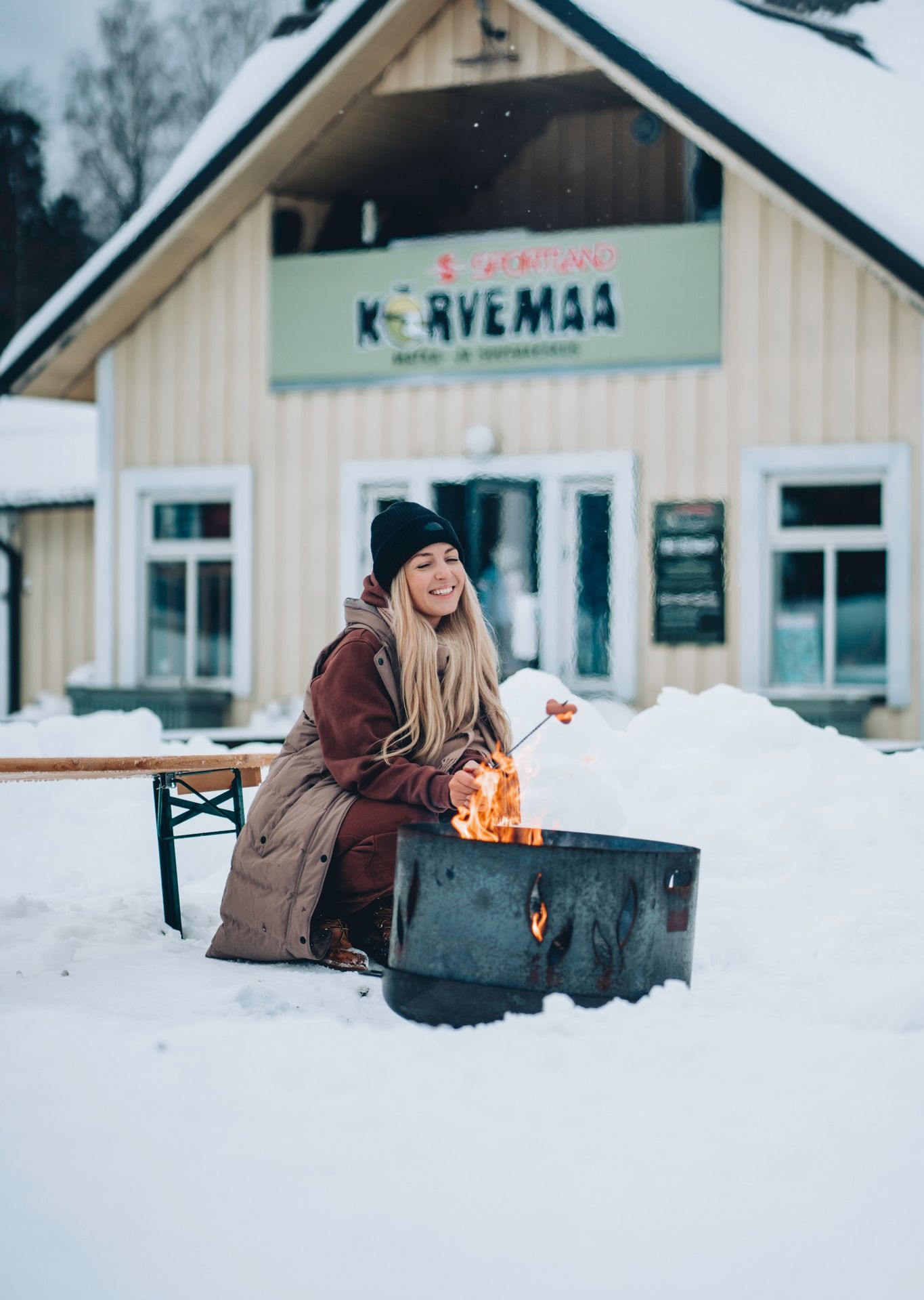 Sportland Kõrvemaa Hiking & Skiing Centre café, bonfire