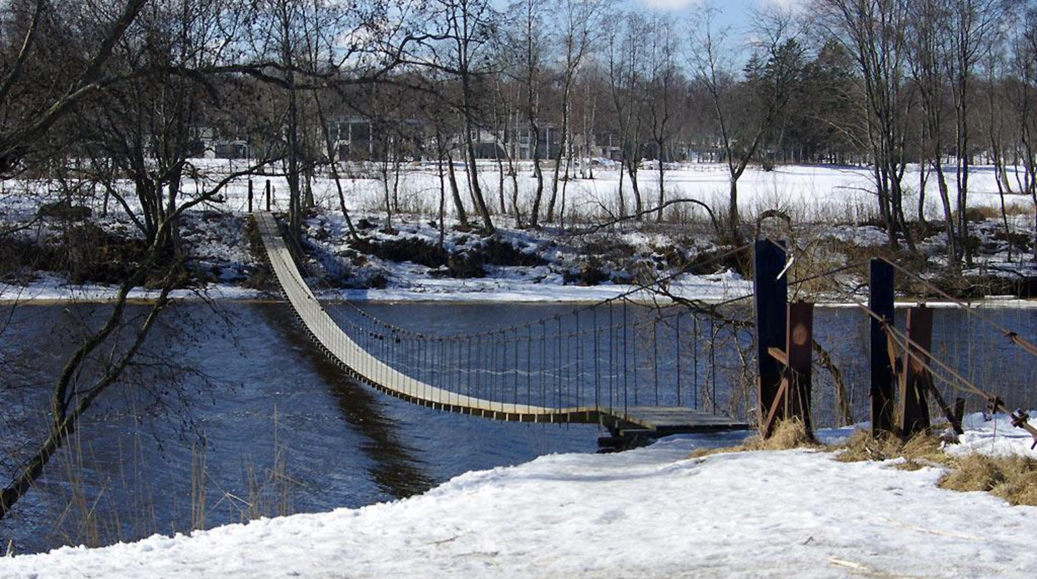 Jägala Waterfall and suspension bridge on Jõelähmte