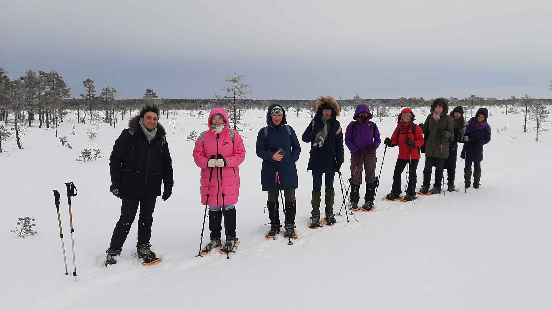 Walking in a bog with snowshoes creates an unearthly feeling – you are basically walking on water. Kõnnu Suursoo bog and the surrounding eskers have f