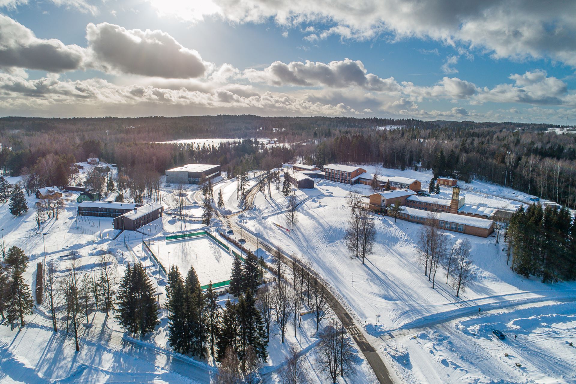 Kääriku Sports Centre winter view from the sky