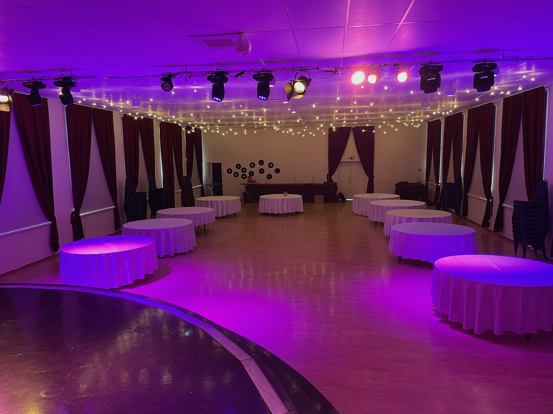 Various options and lighting solutions of the Fishermen's Club hall