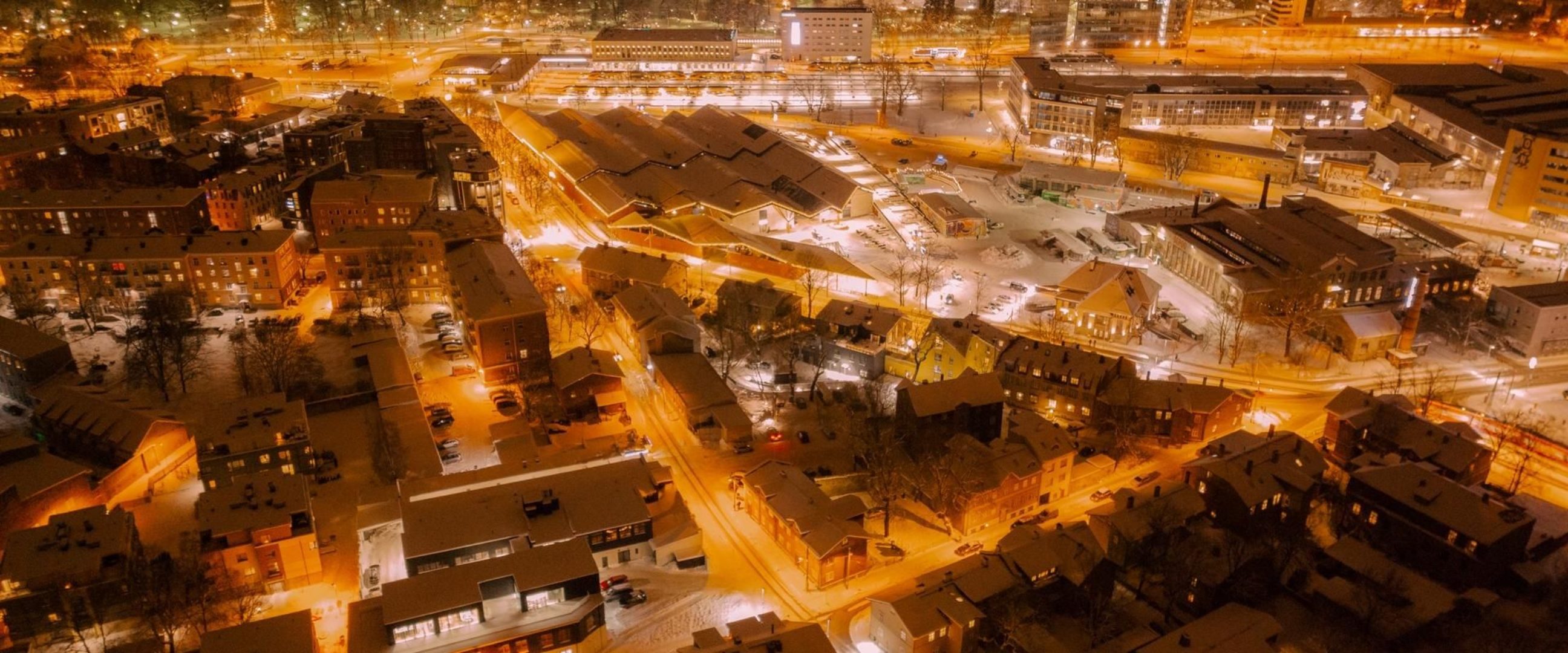 Night view in lights to northern Tallinn