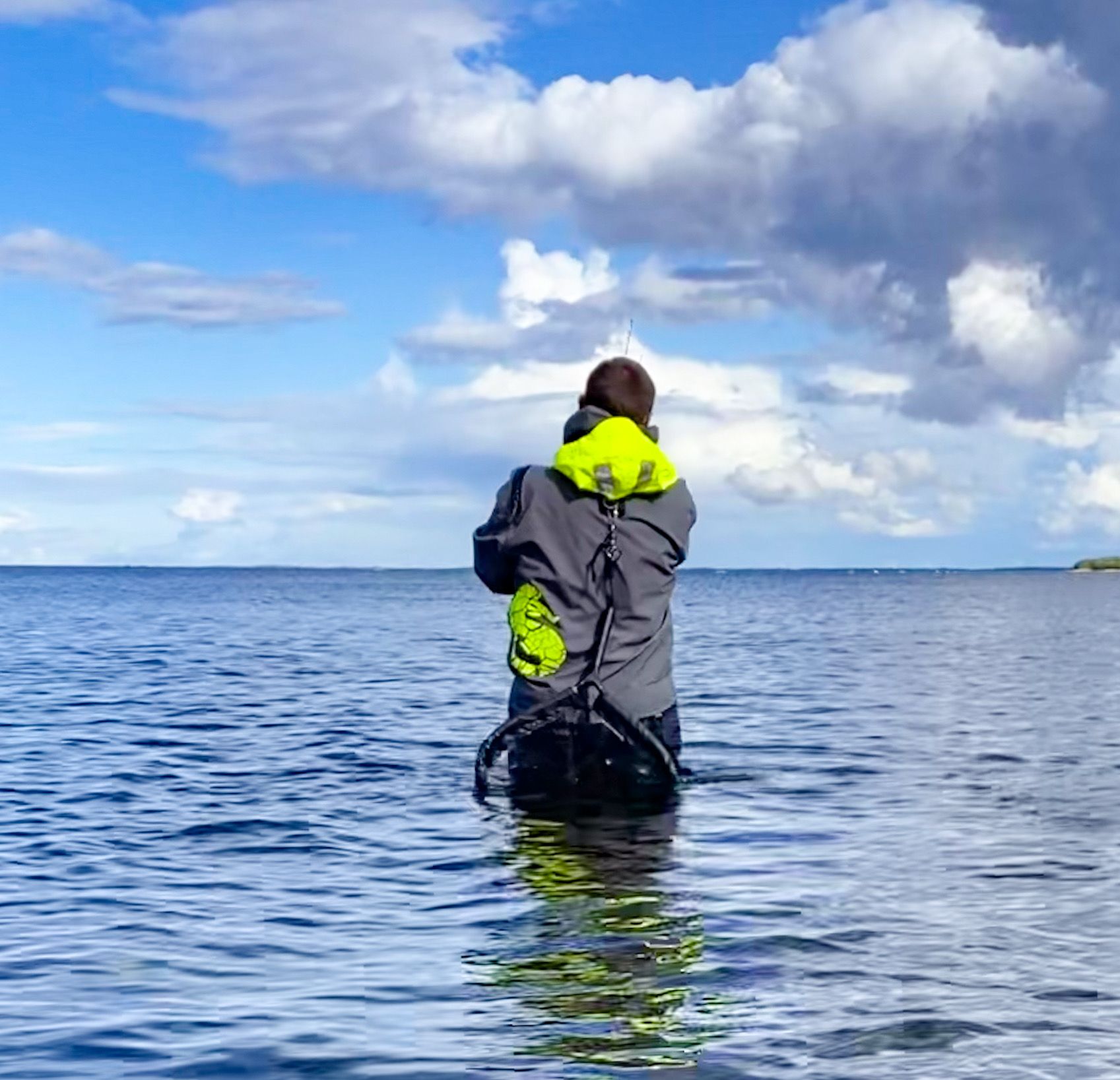 Wading and fishing