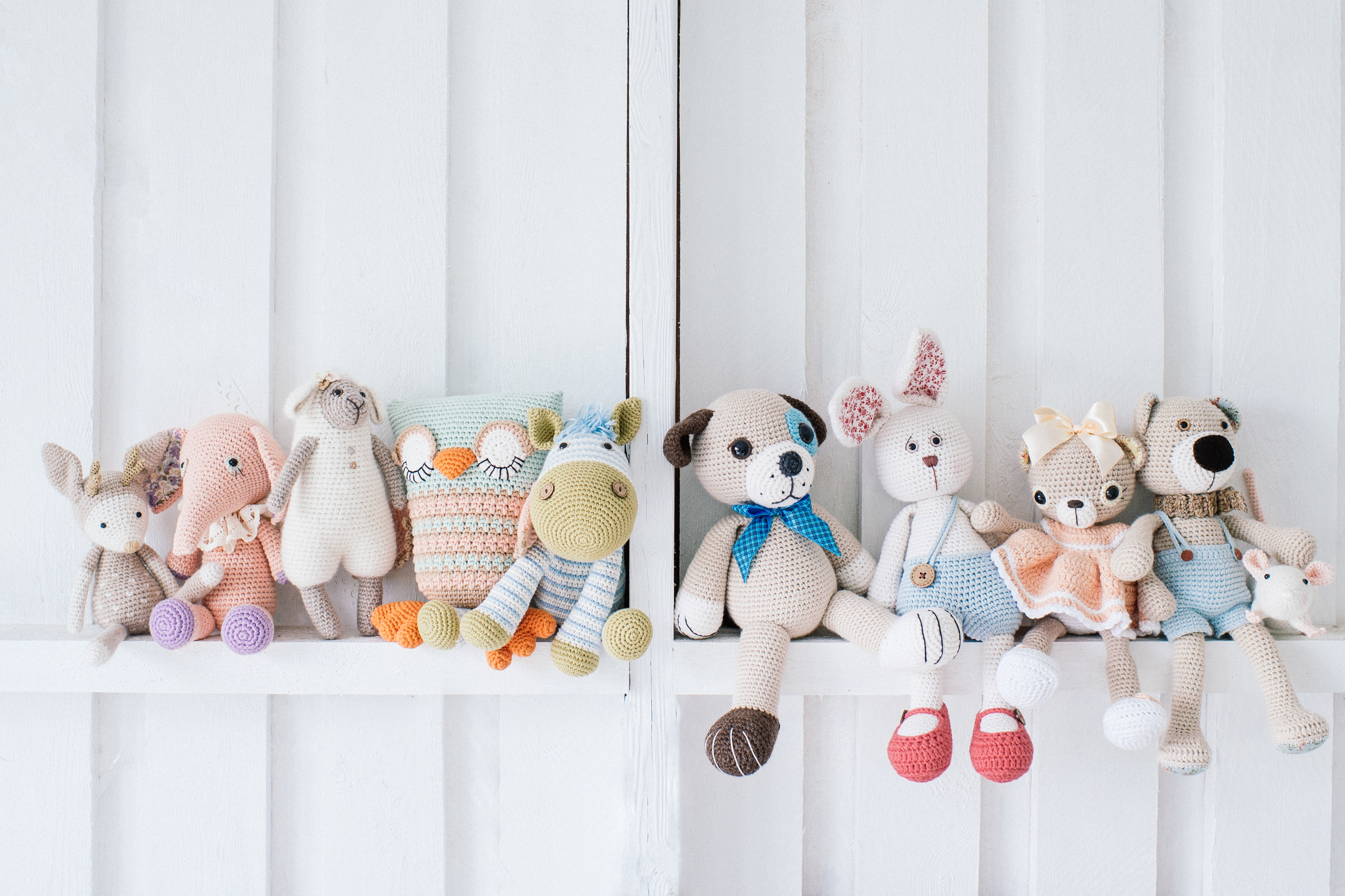 A huge range of crocheted toys and gifts for children