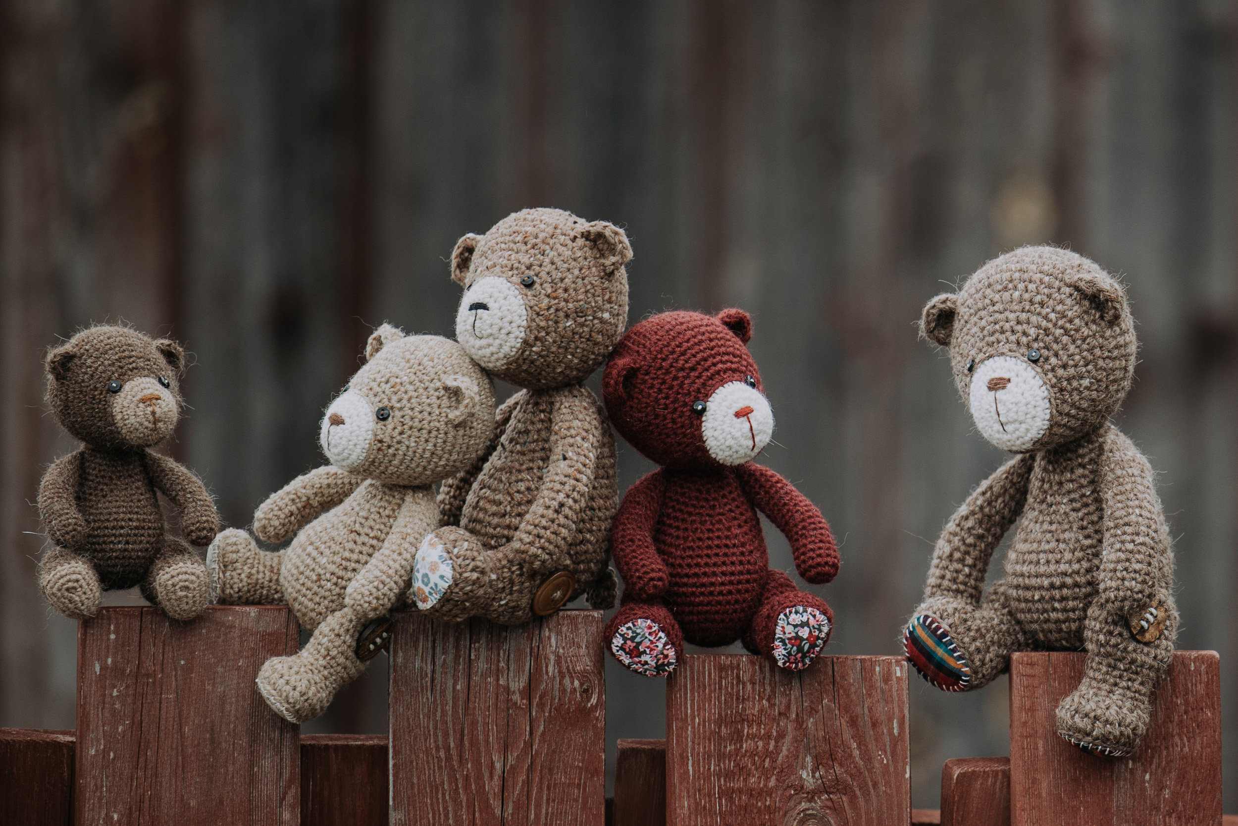 Crocheted toys in the amigurumi style from Japan