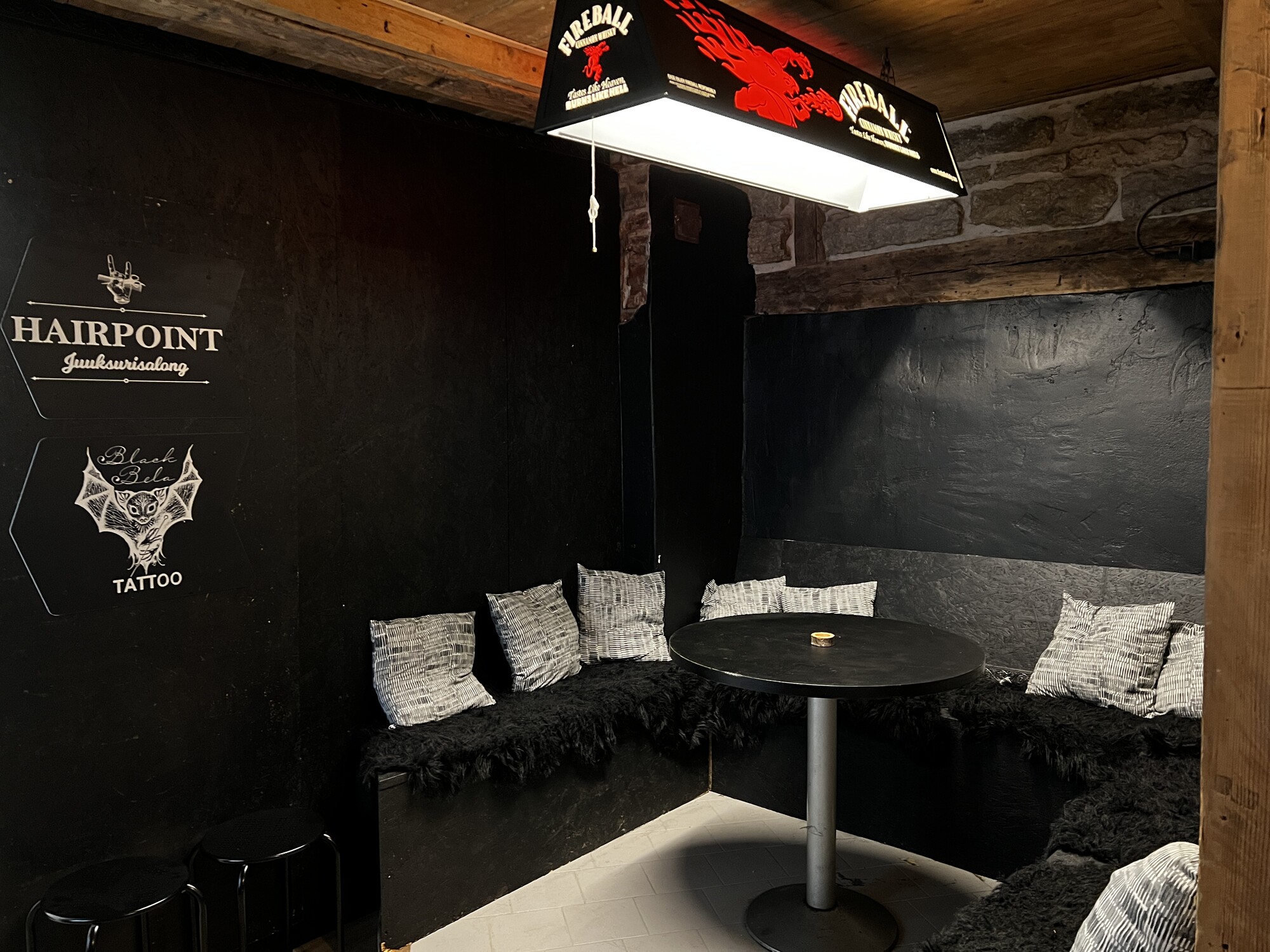 Nice seating on the 2nd floor for a merry group