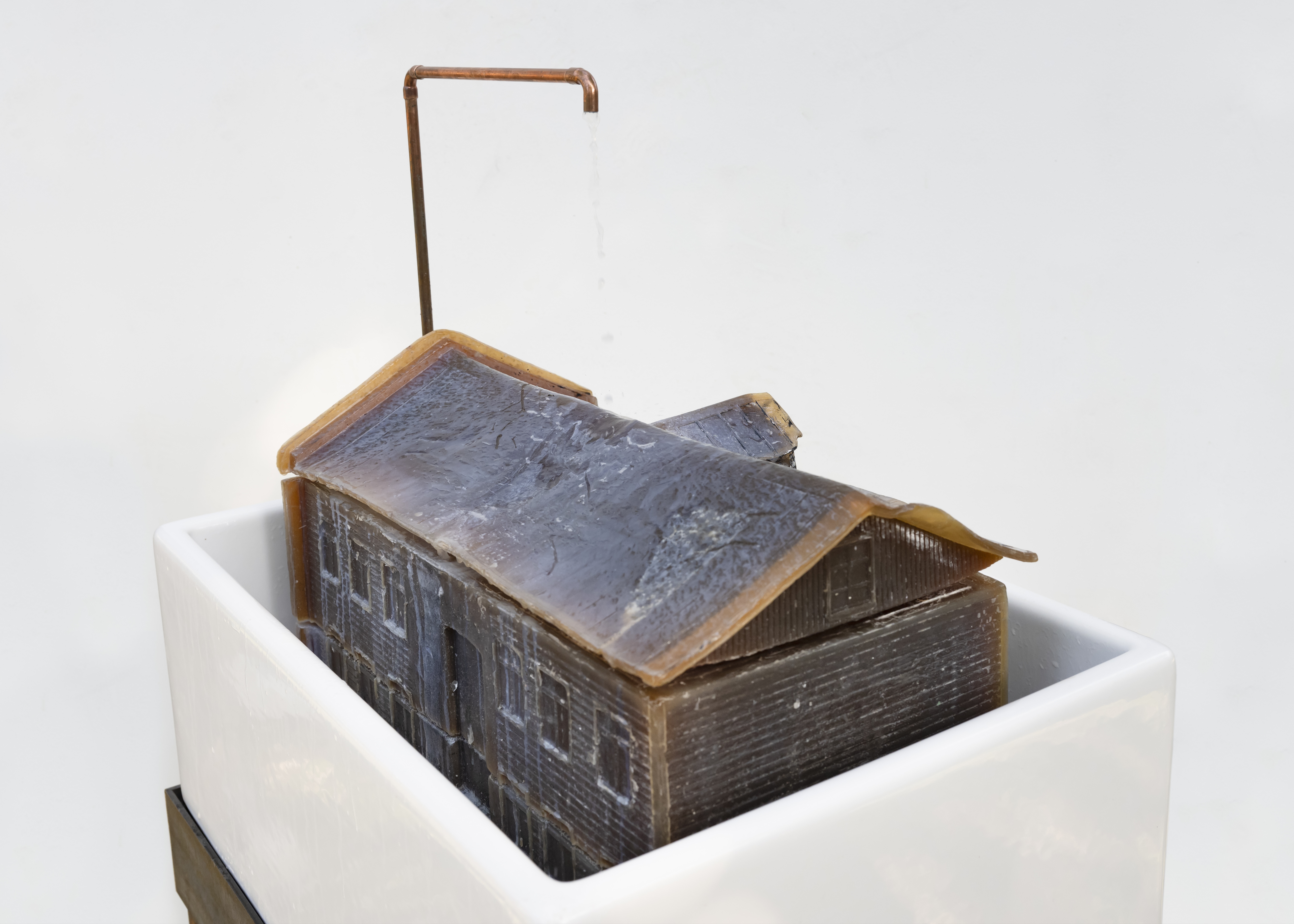 "Soap for Life" (2023). Soap, water and a sink.