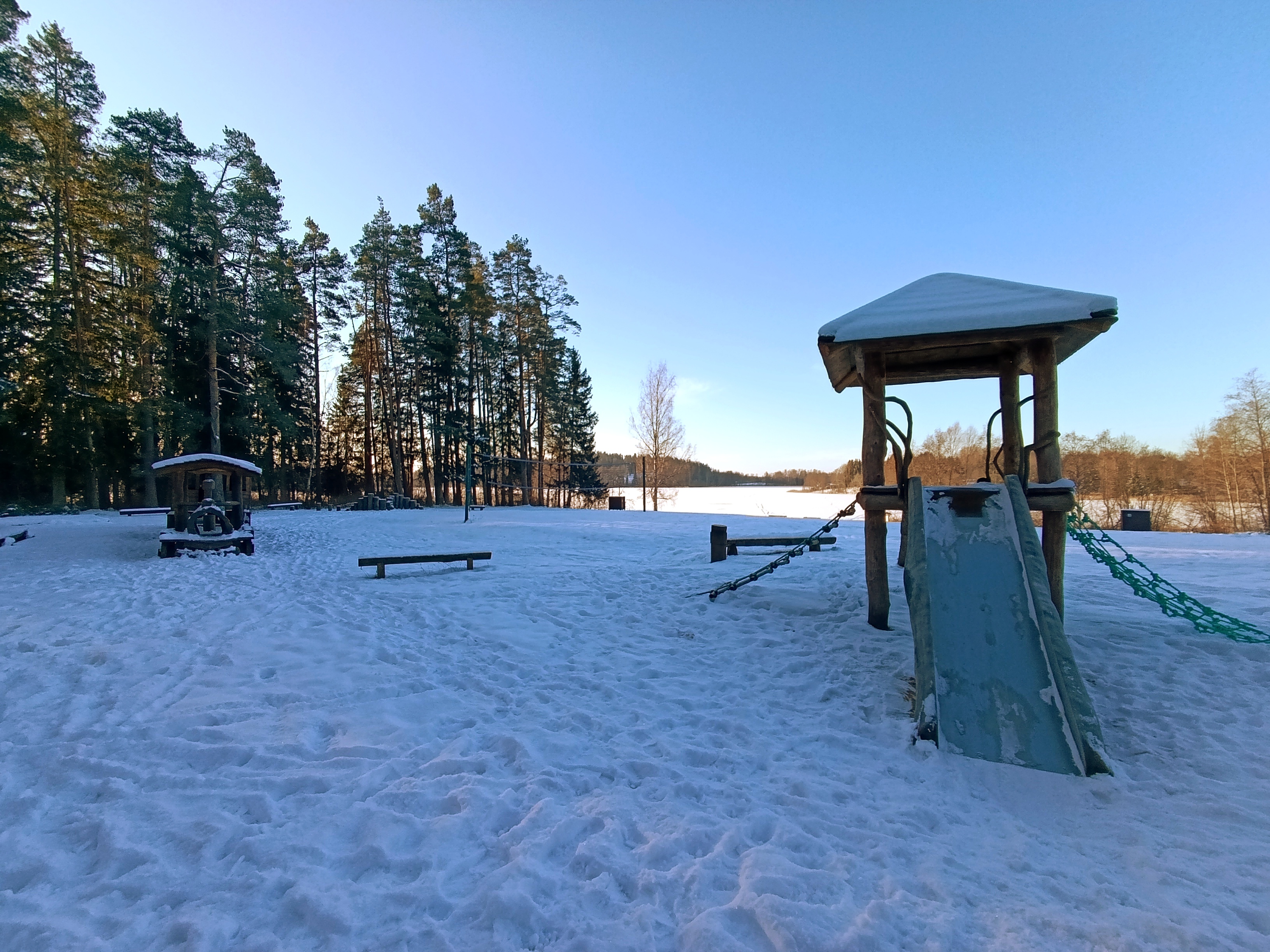 Climbing frame at Pangodi beach playground