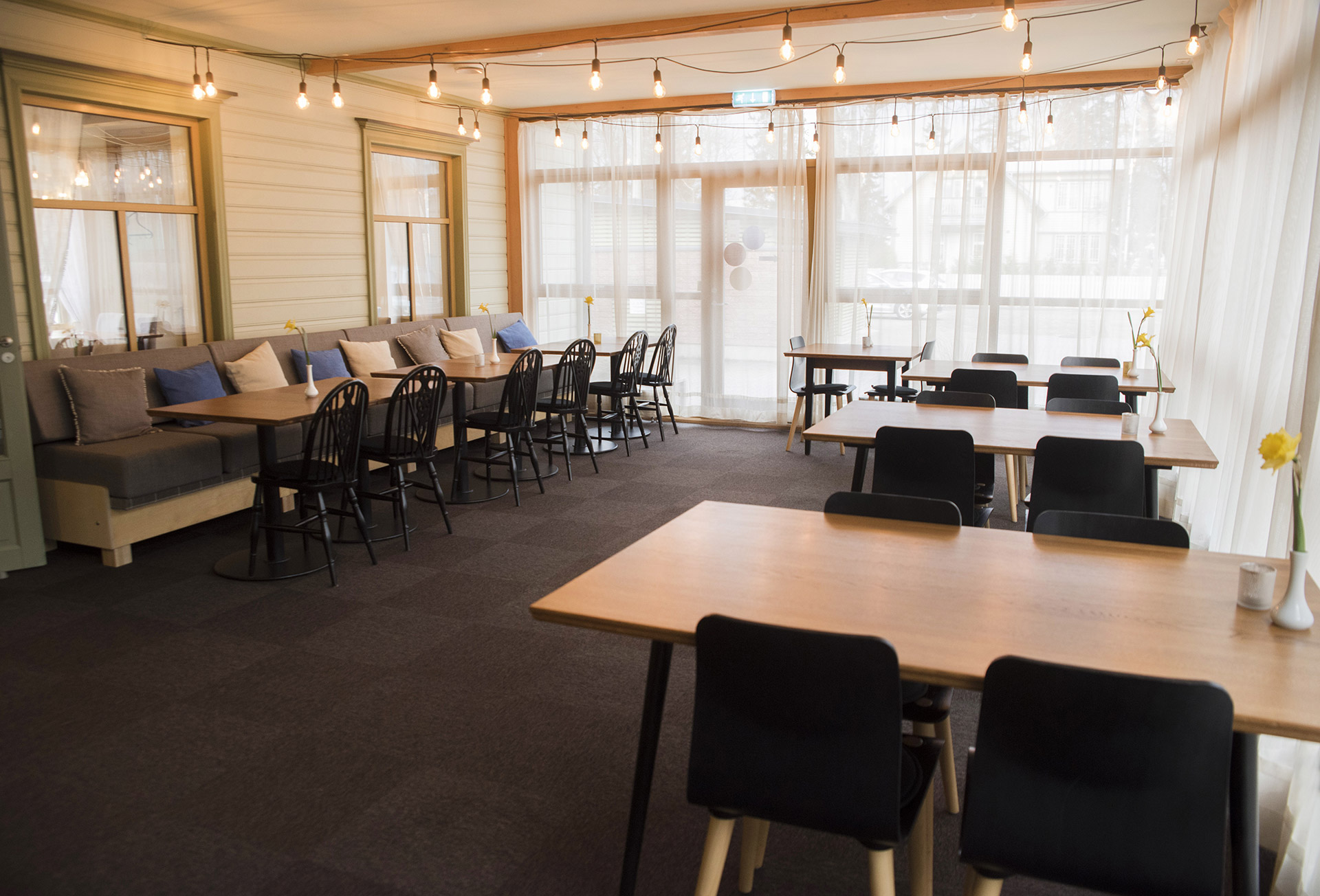 Back room of the restaurant for private events