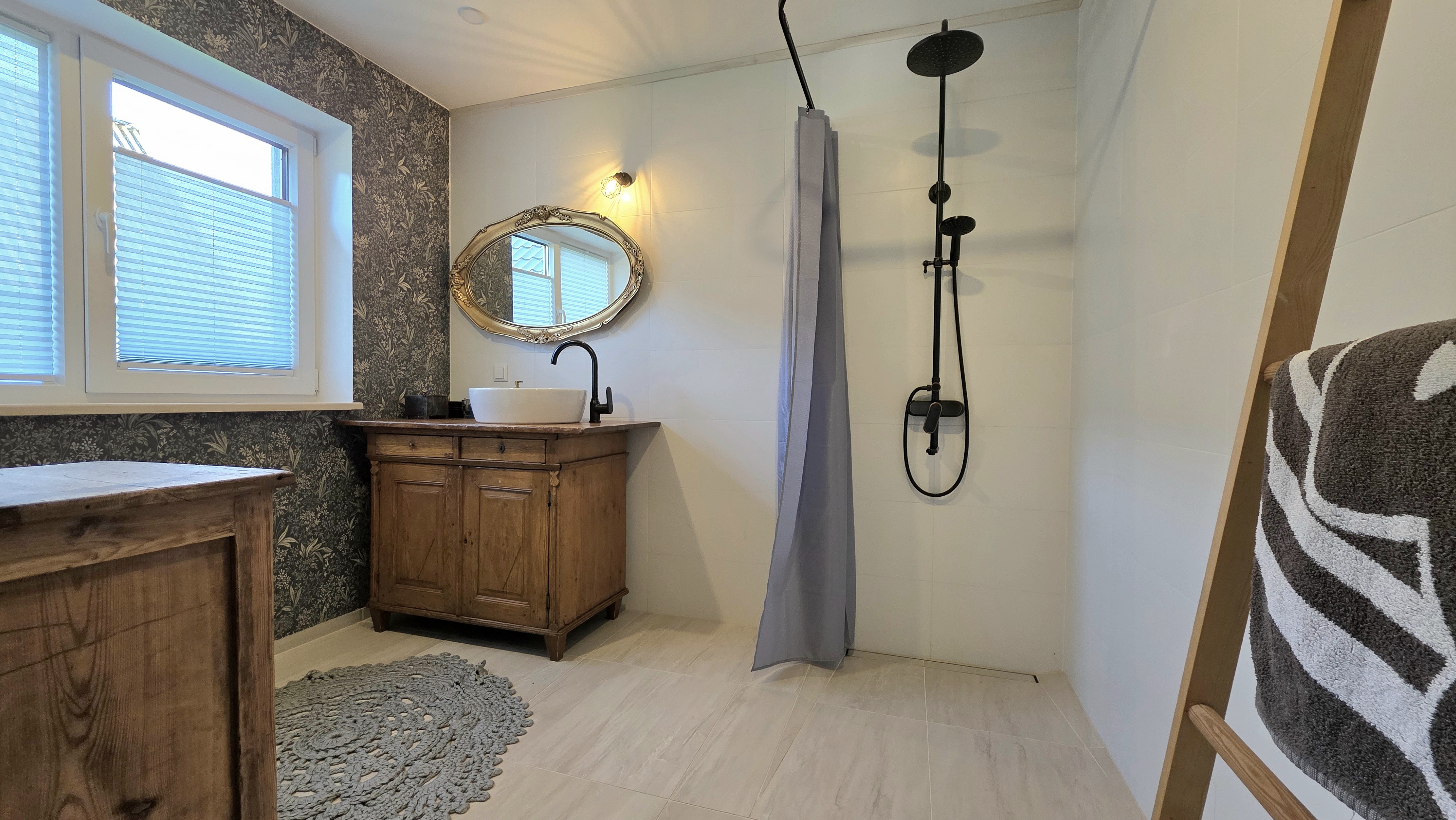 Shower and toilet