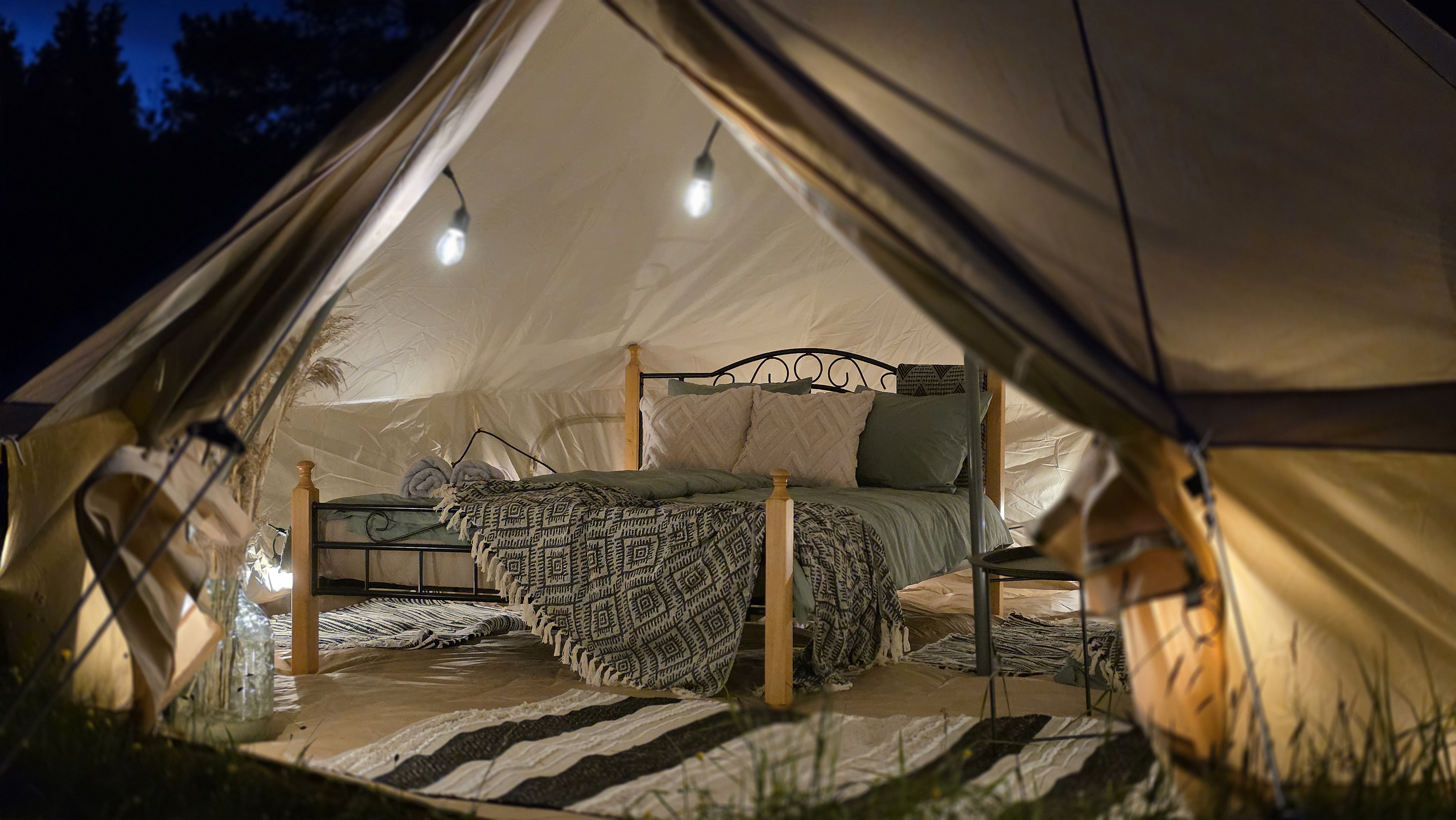 Tent No 2 at night