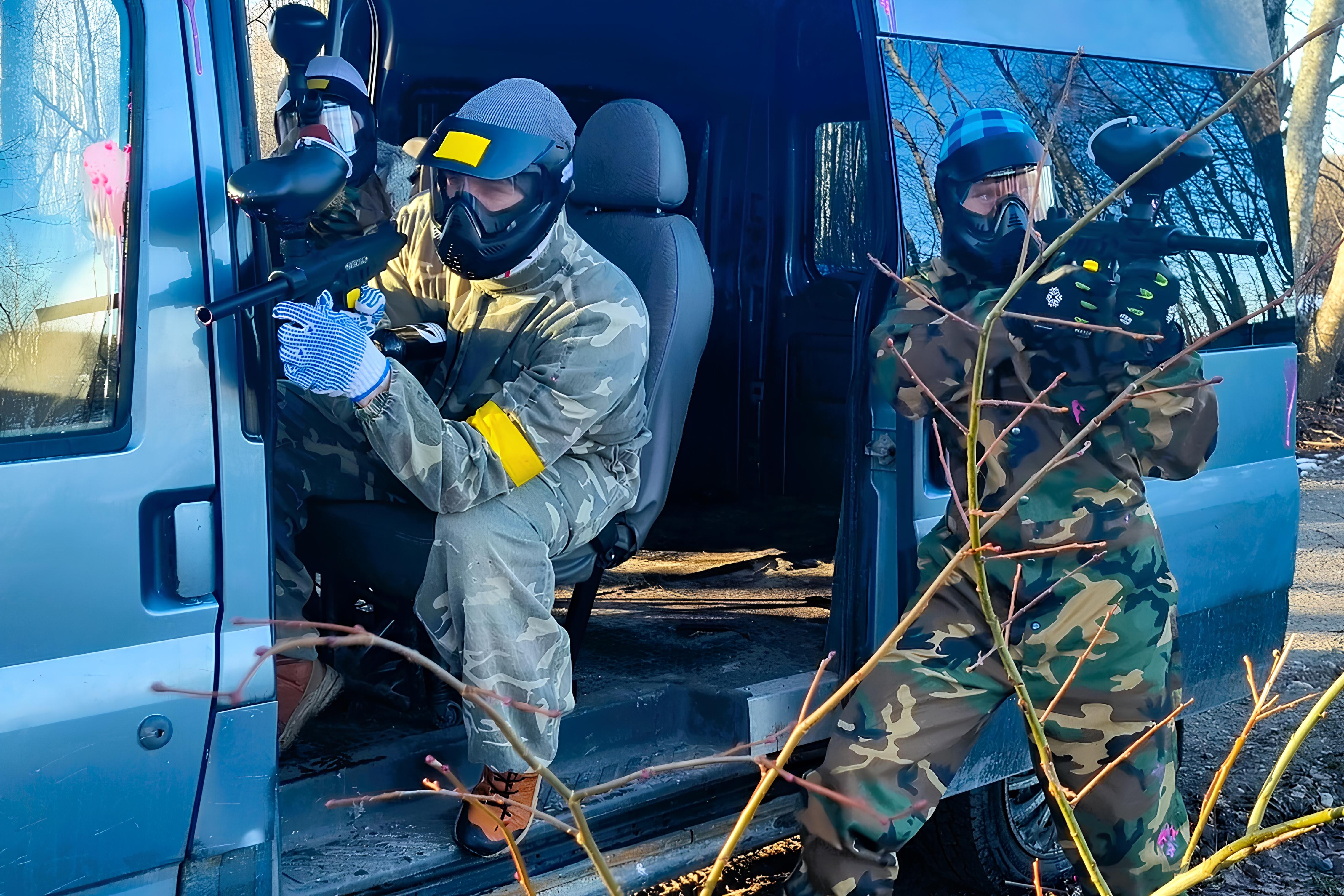Attacking with a car in motor paintball