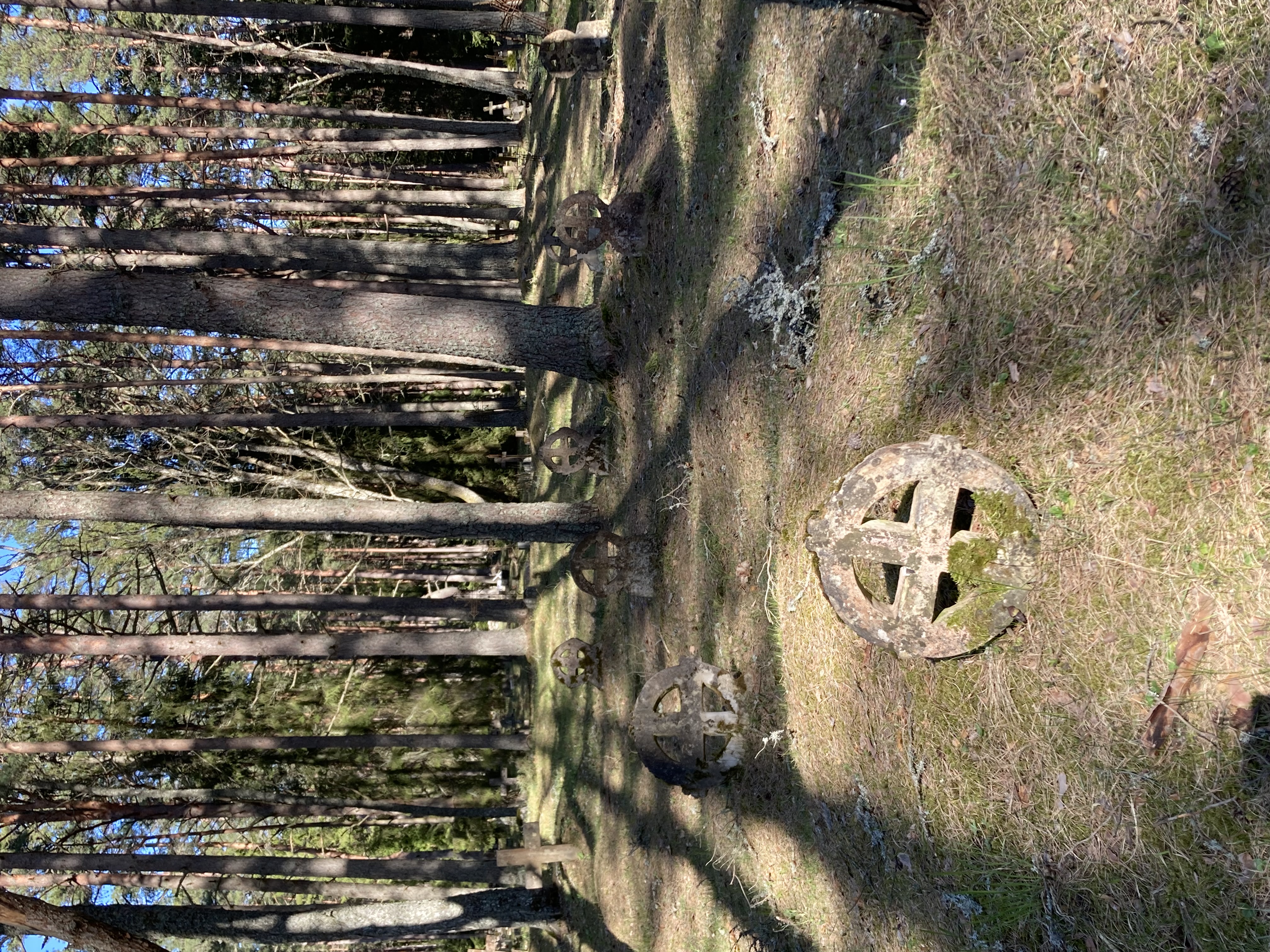 Cemetery with sun crosses on Vormsi Island