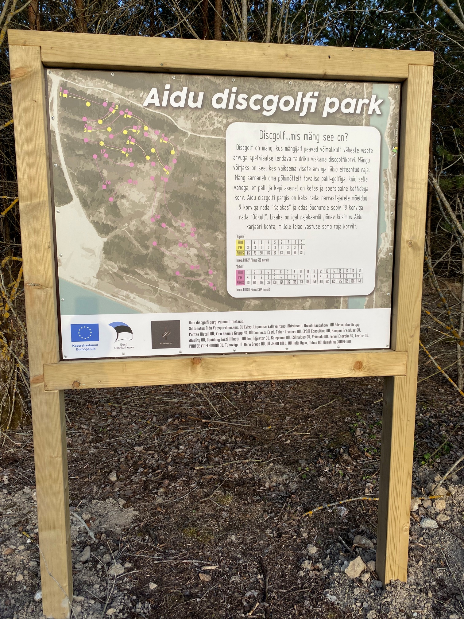 Aidu discgolfi pargi kaart