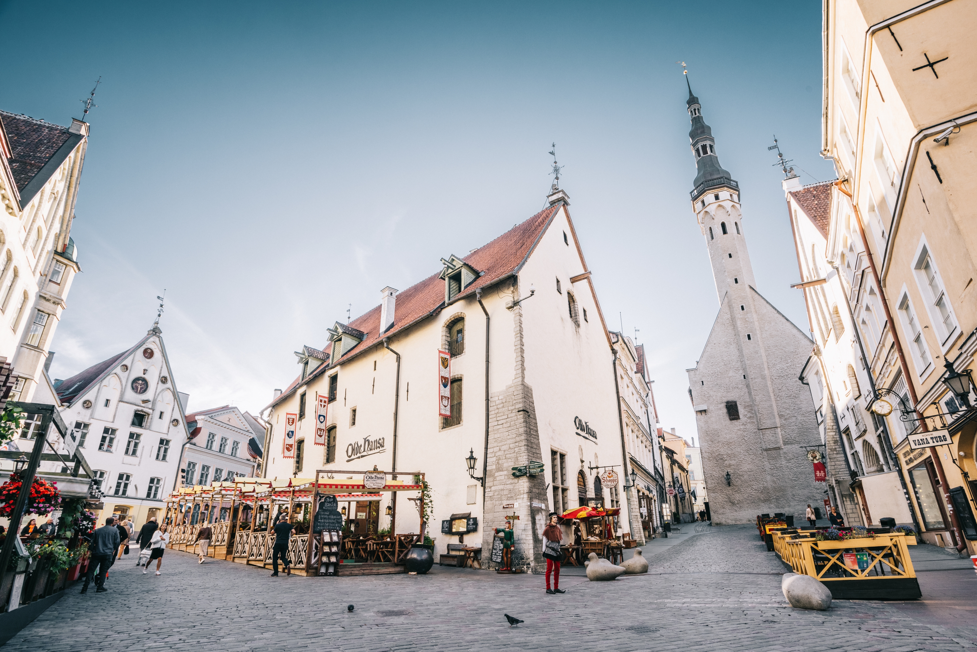 Tallinna vanalinn – vaade Vanaturu Kaelast Olde Hansa ja Raekojaga
