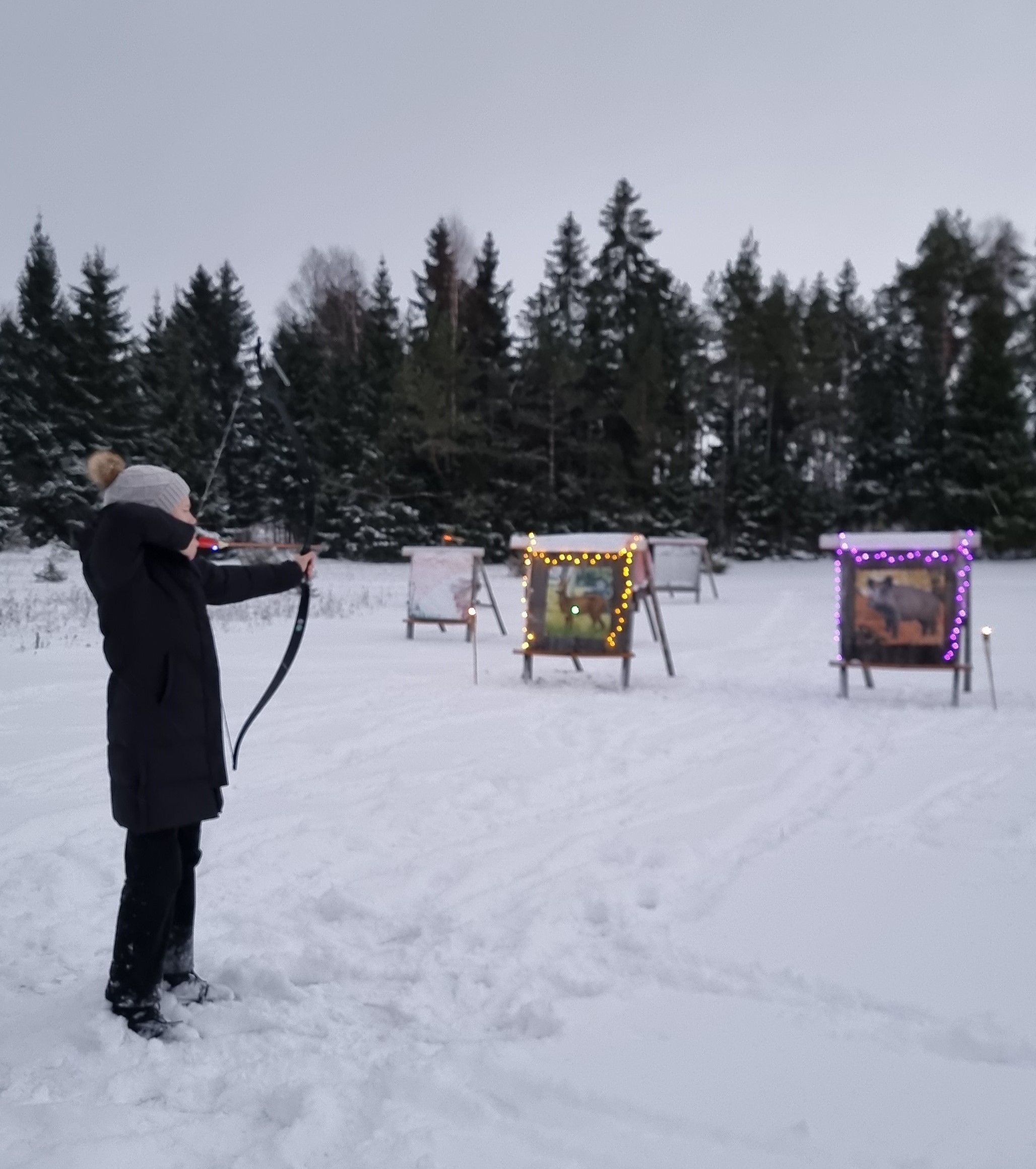 Ka talvel, väikese lume korral, on võimalik vibu lasta.