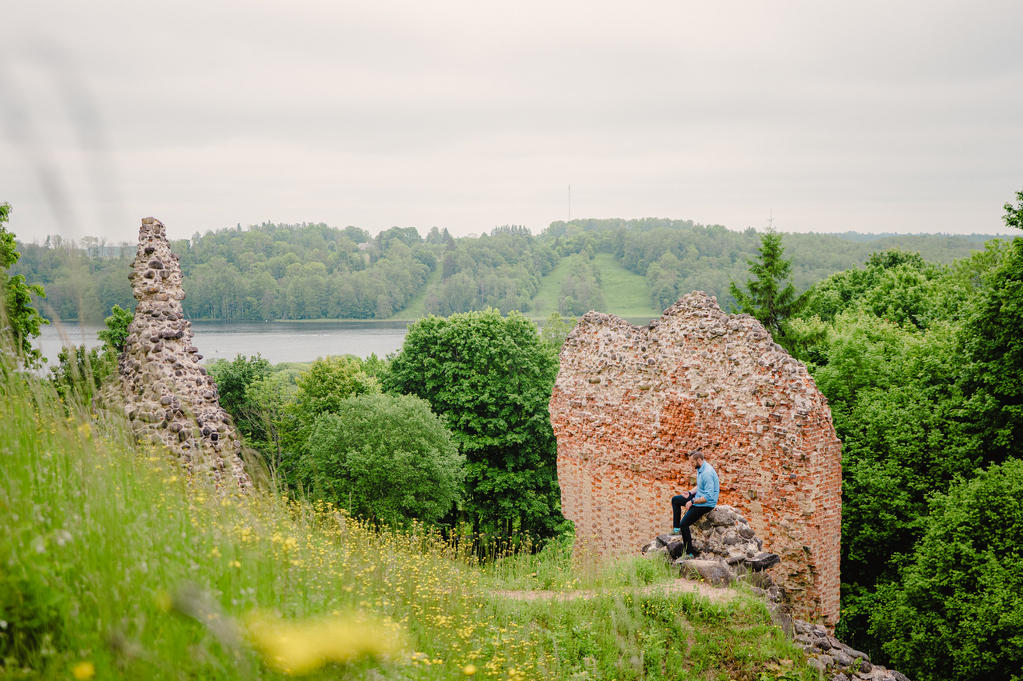 Viljandi lossipargis olevad varemed, vaade Viljandi järvele