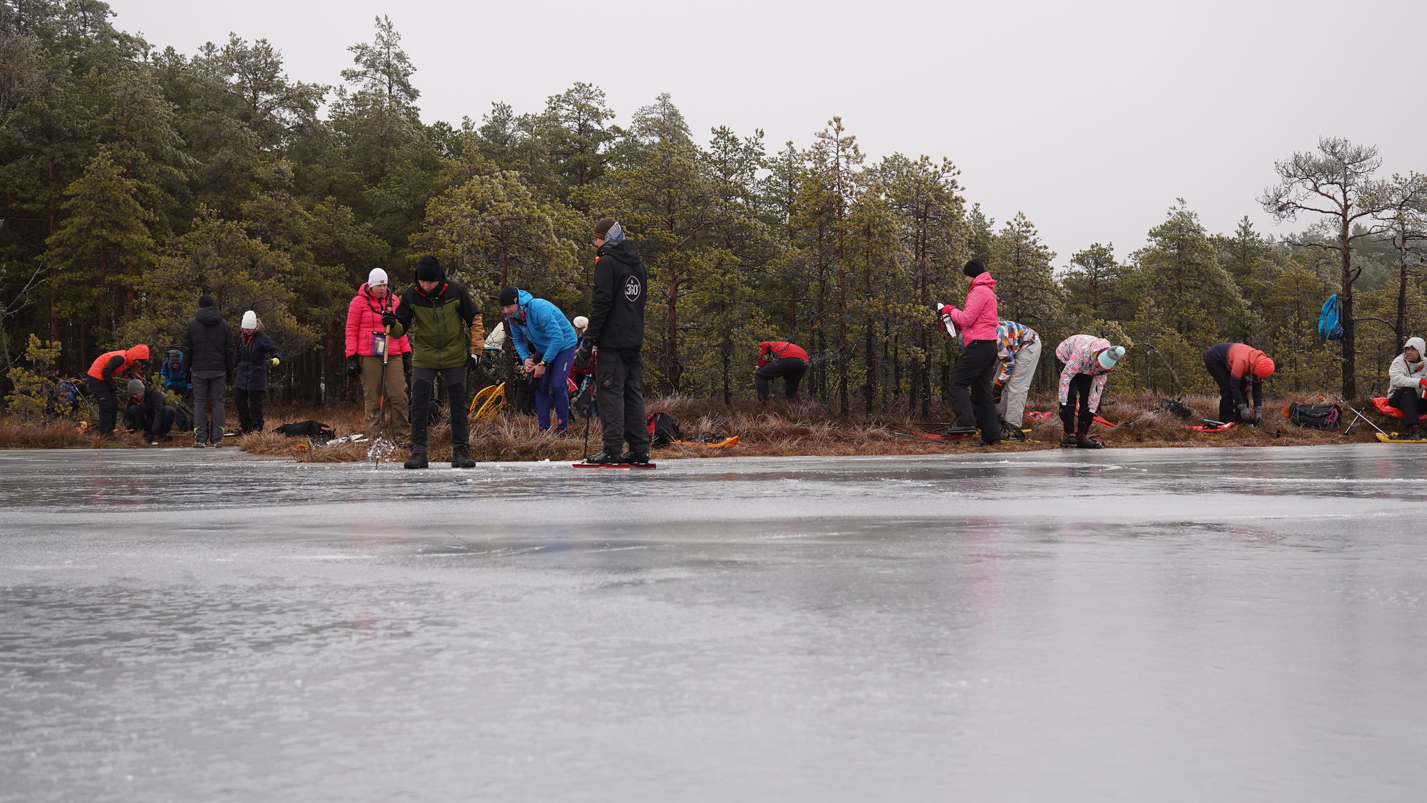 Frozen bog lake