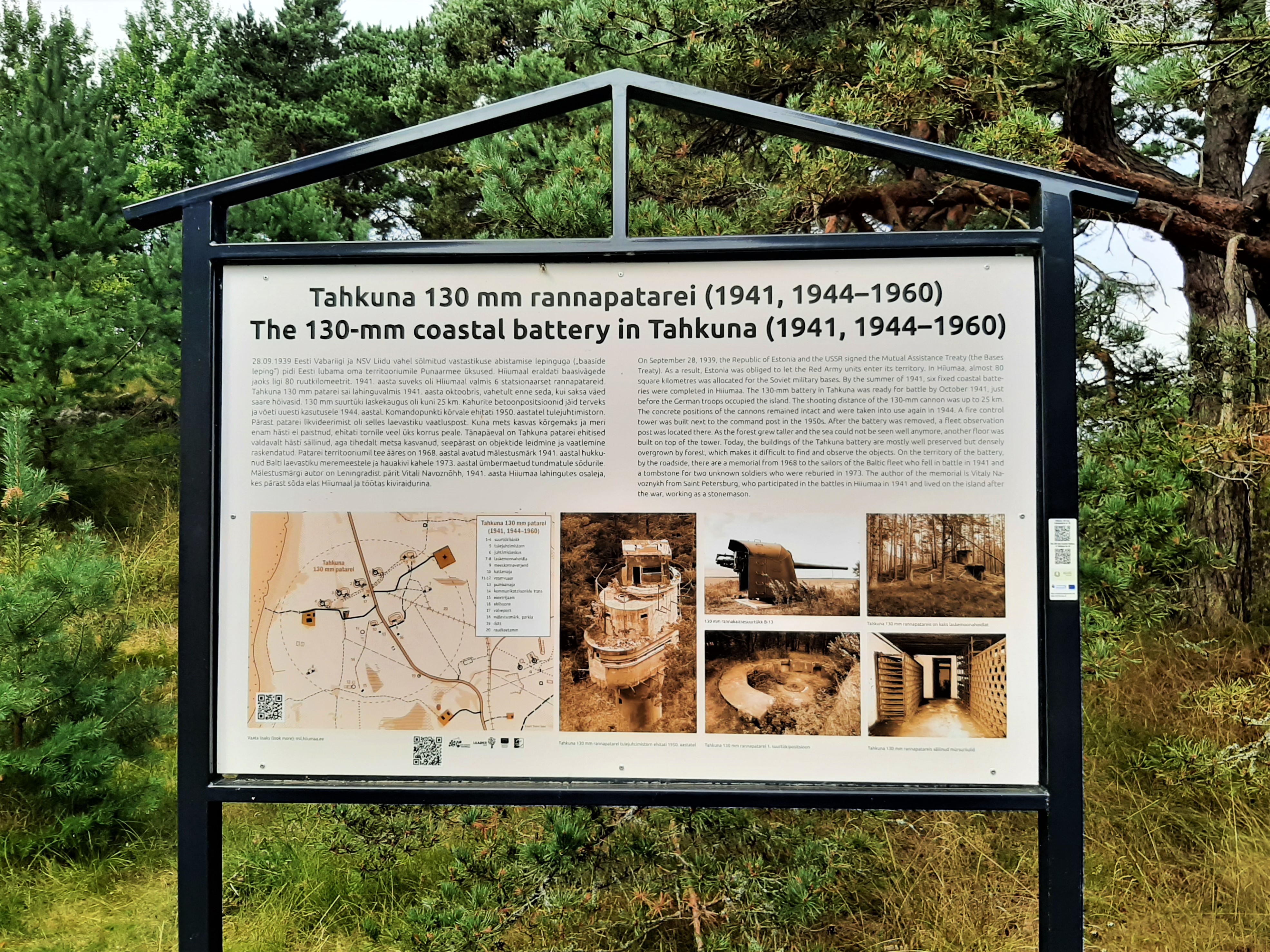 Tahkuna 130 mm rannapatarei infostend