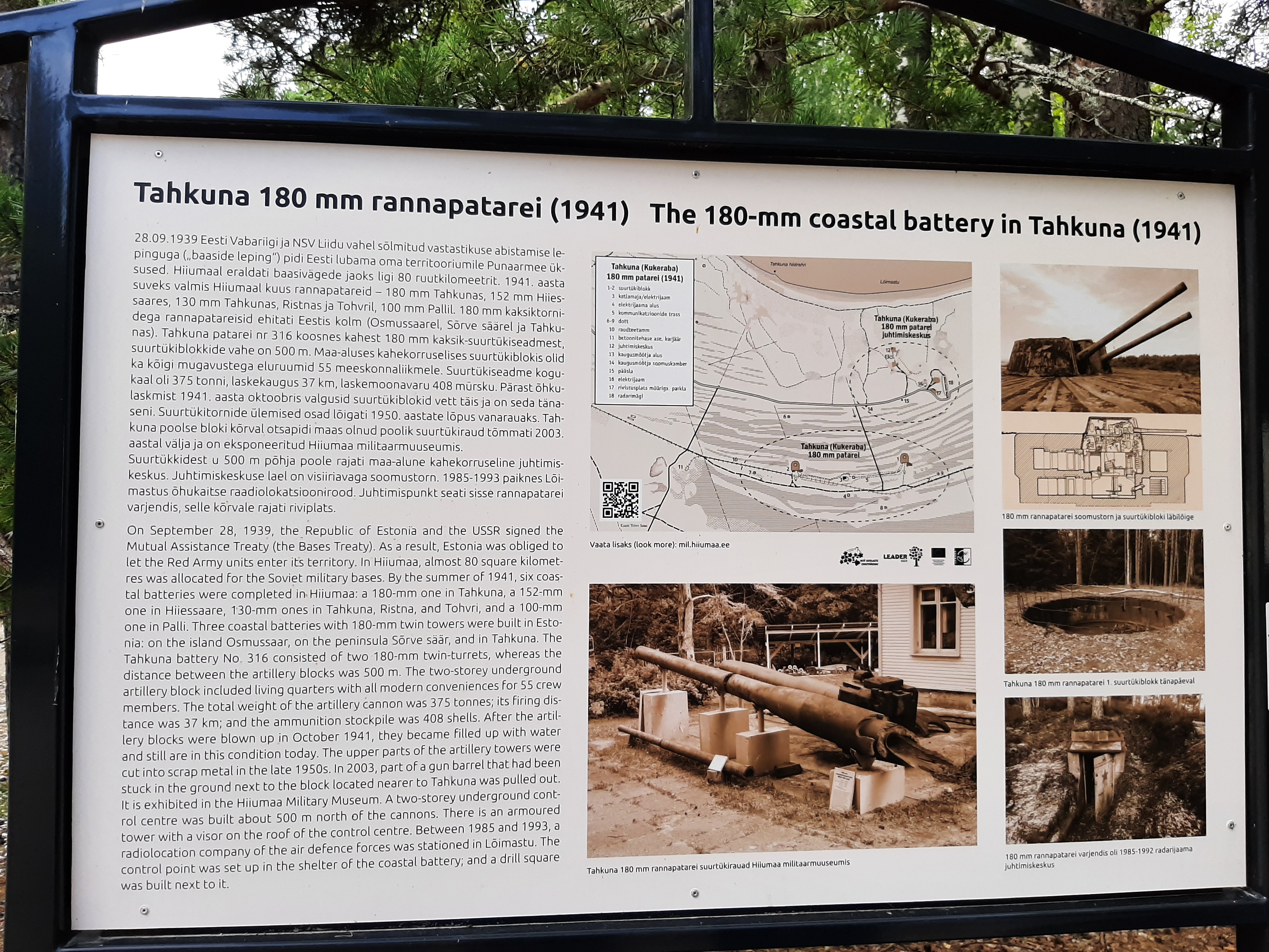 Tahkuna 180 mm rannapatarei infostend