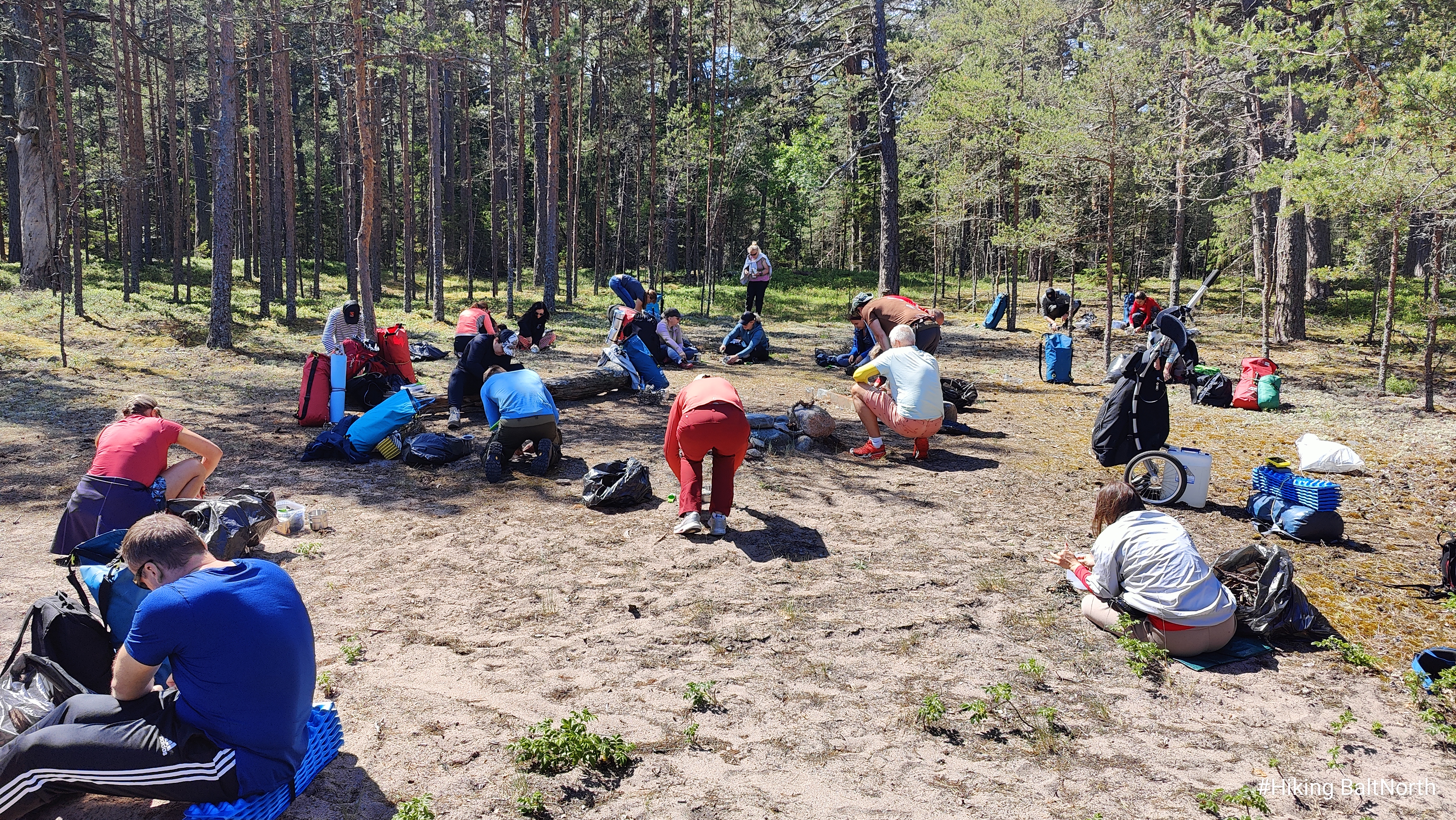 A group in survival training