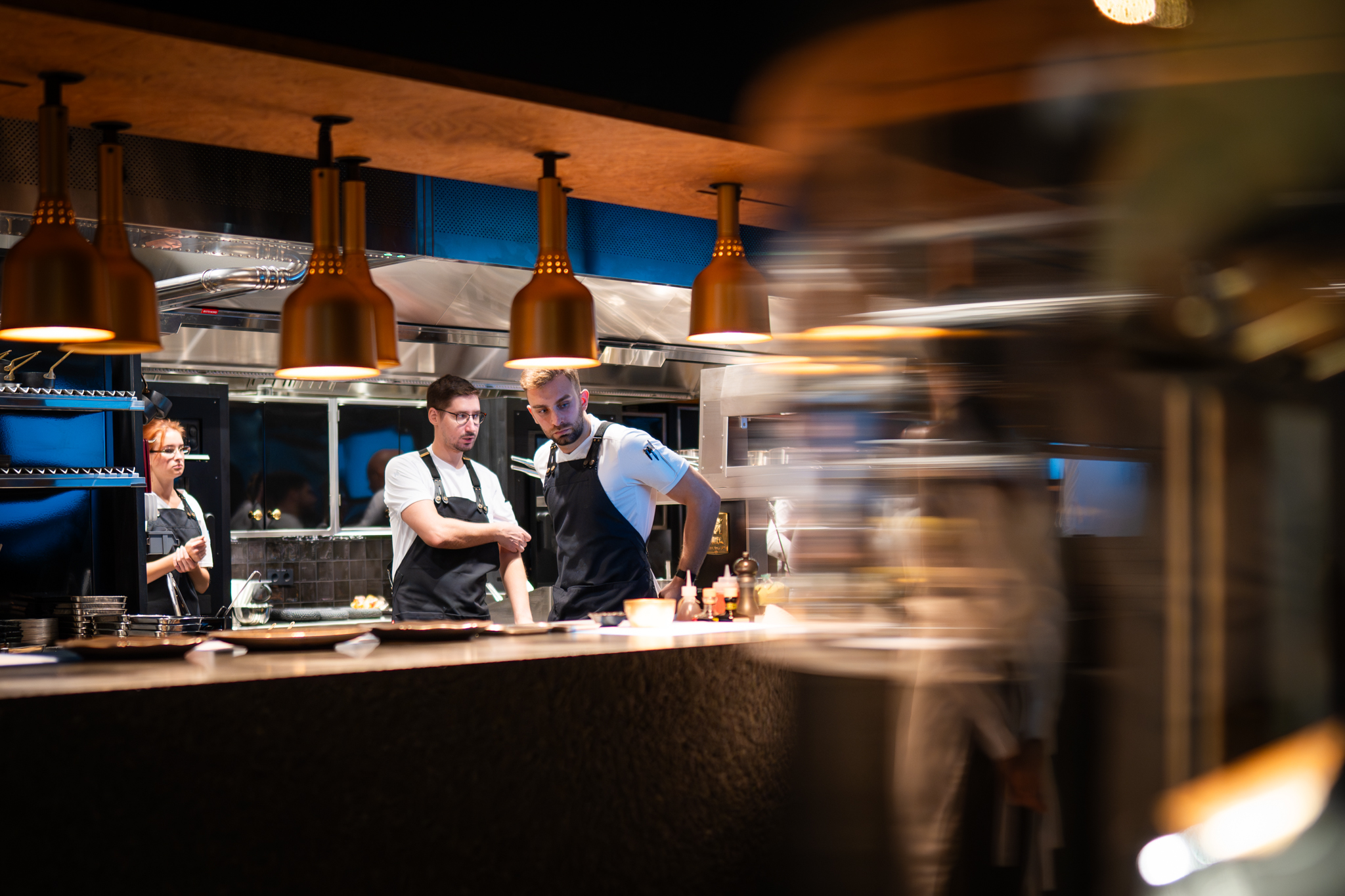 FUME Restaurant with an open kitchen in the Rotermann Quarter