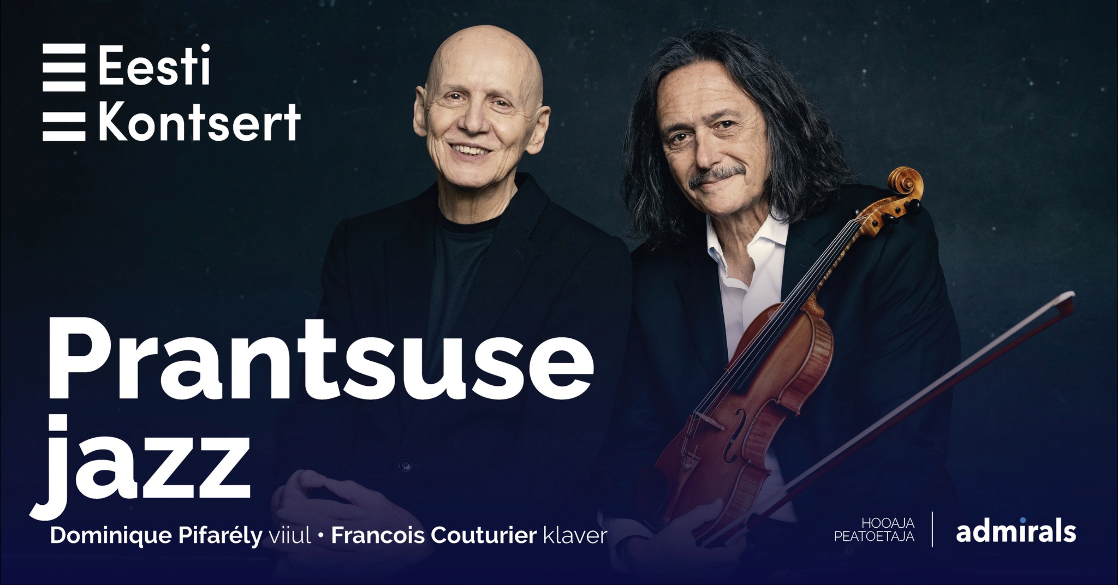 Prantuse jazzi õhtul astuvad lavale Dominique Pifarély (viiull) ja Francois Couturier saadab klaveril. Prantsuse džässi tõelised vanameistrid, kelle k