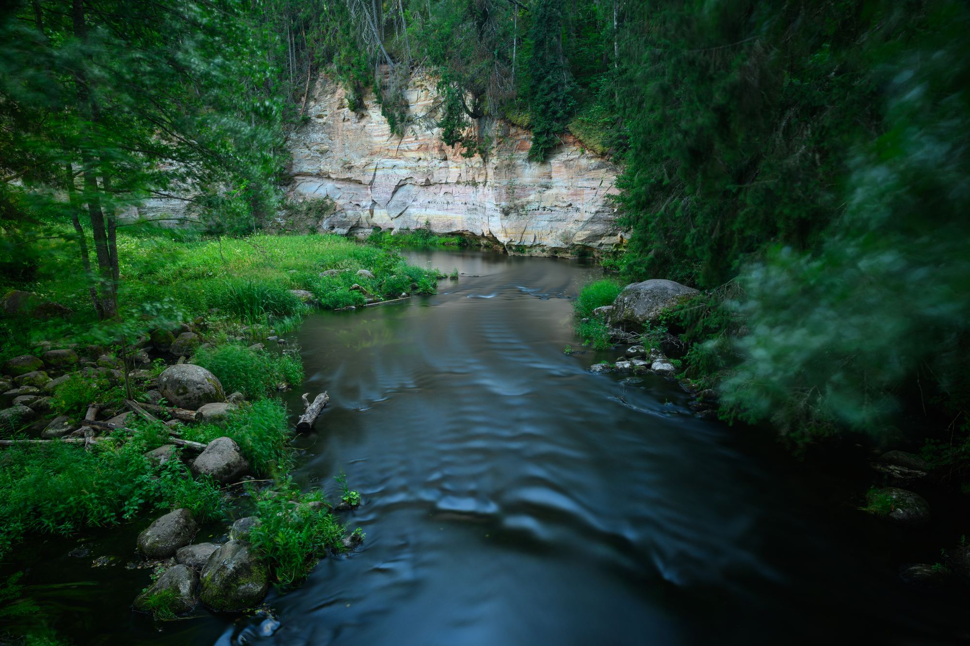 The winding Ahja river in Taevaskoja