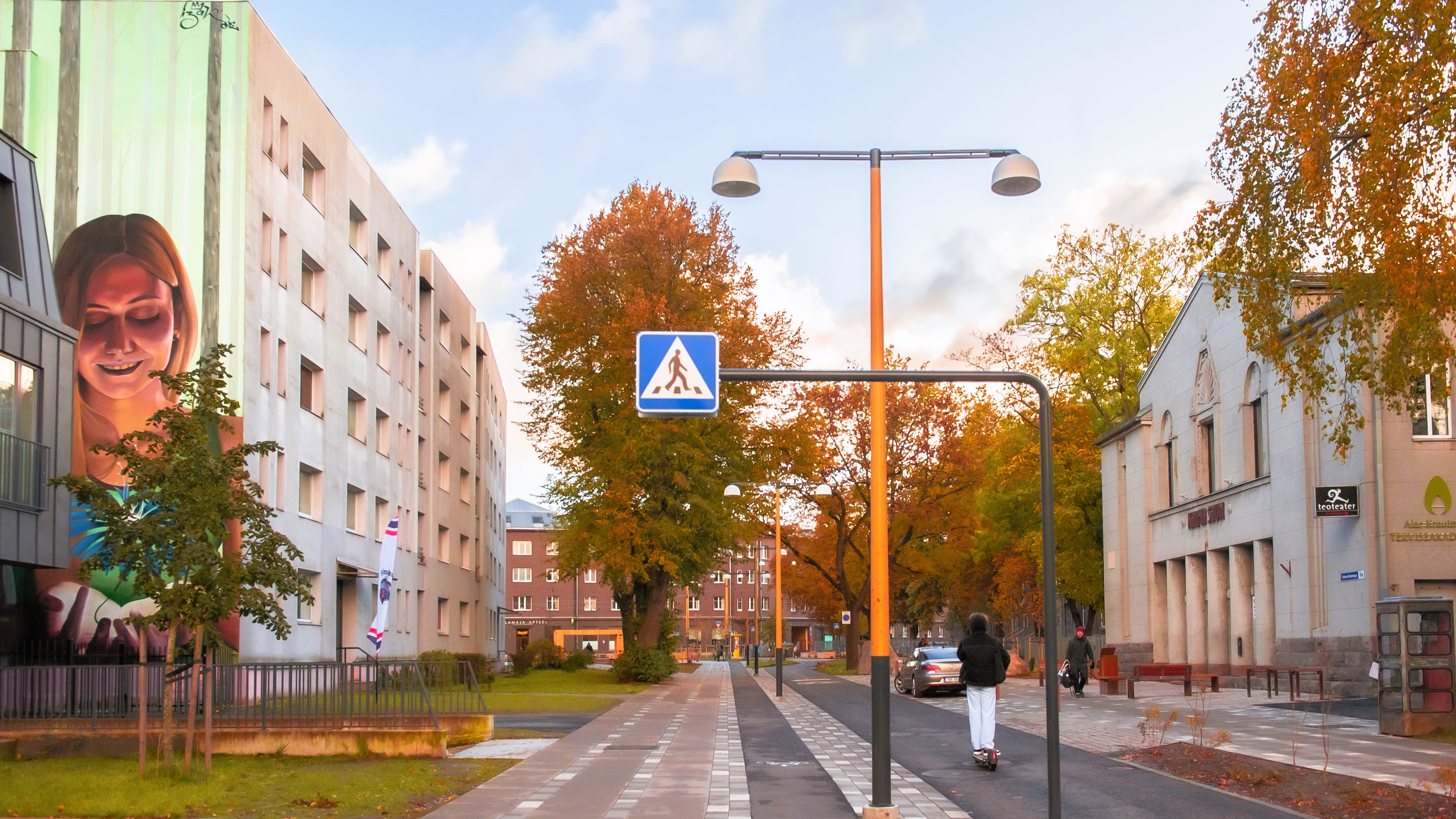 street in the Kalamaja neighborhood in autumn