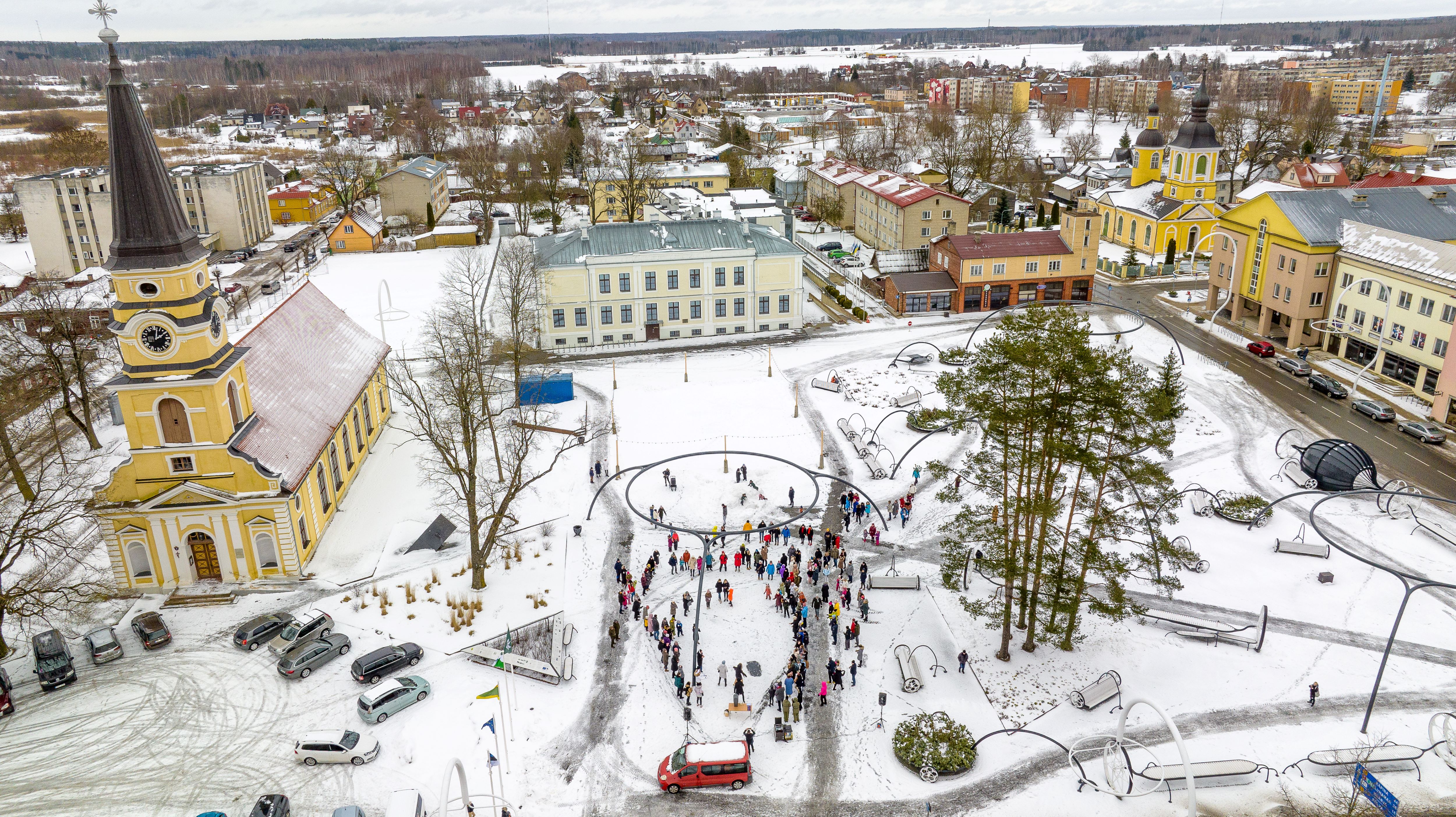 Talvine Võru linna keskväljak