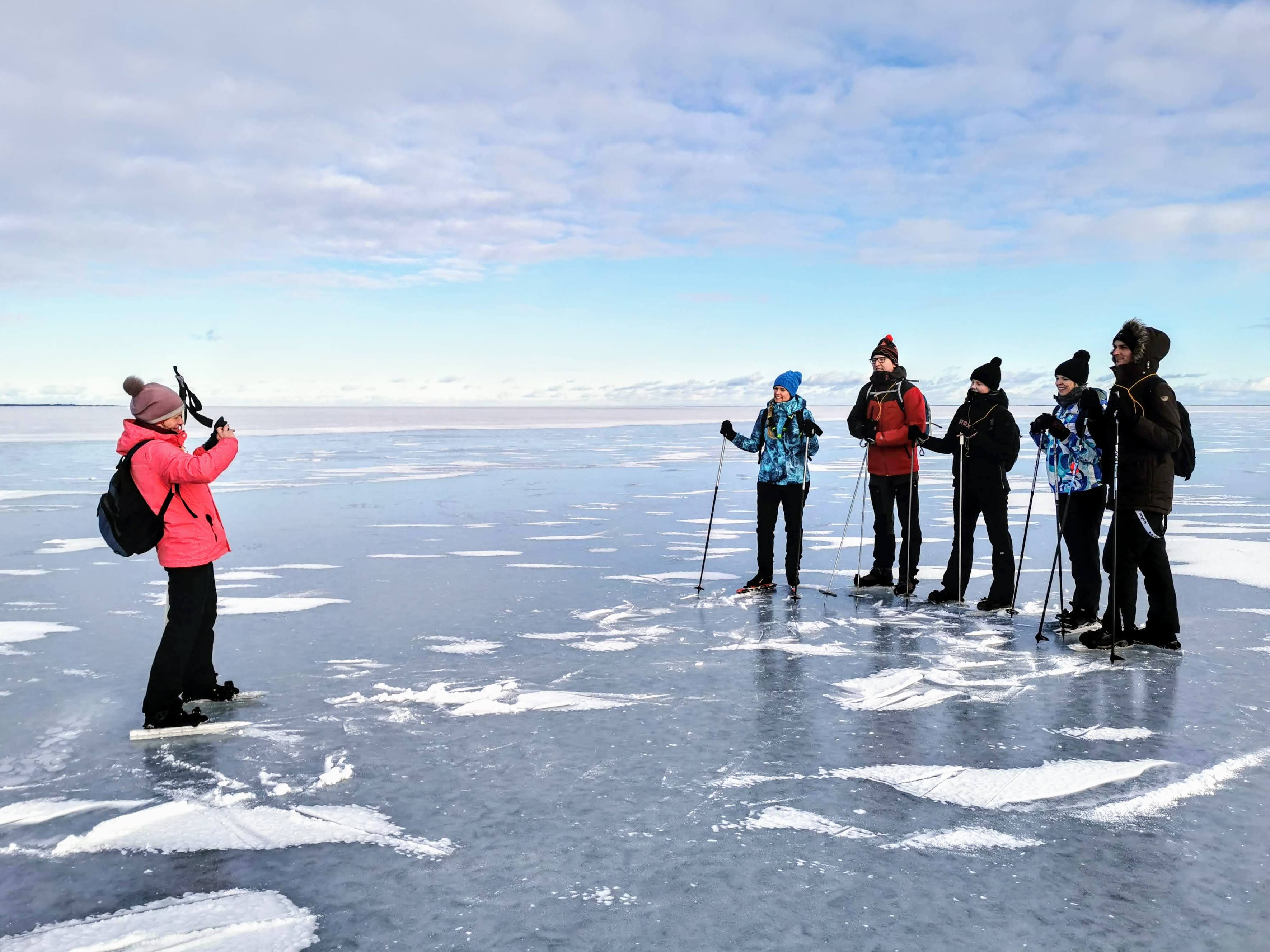 Seikle Vabaks skating on sea ice