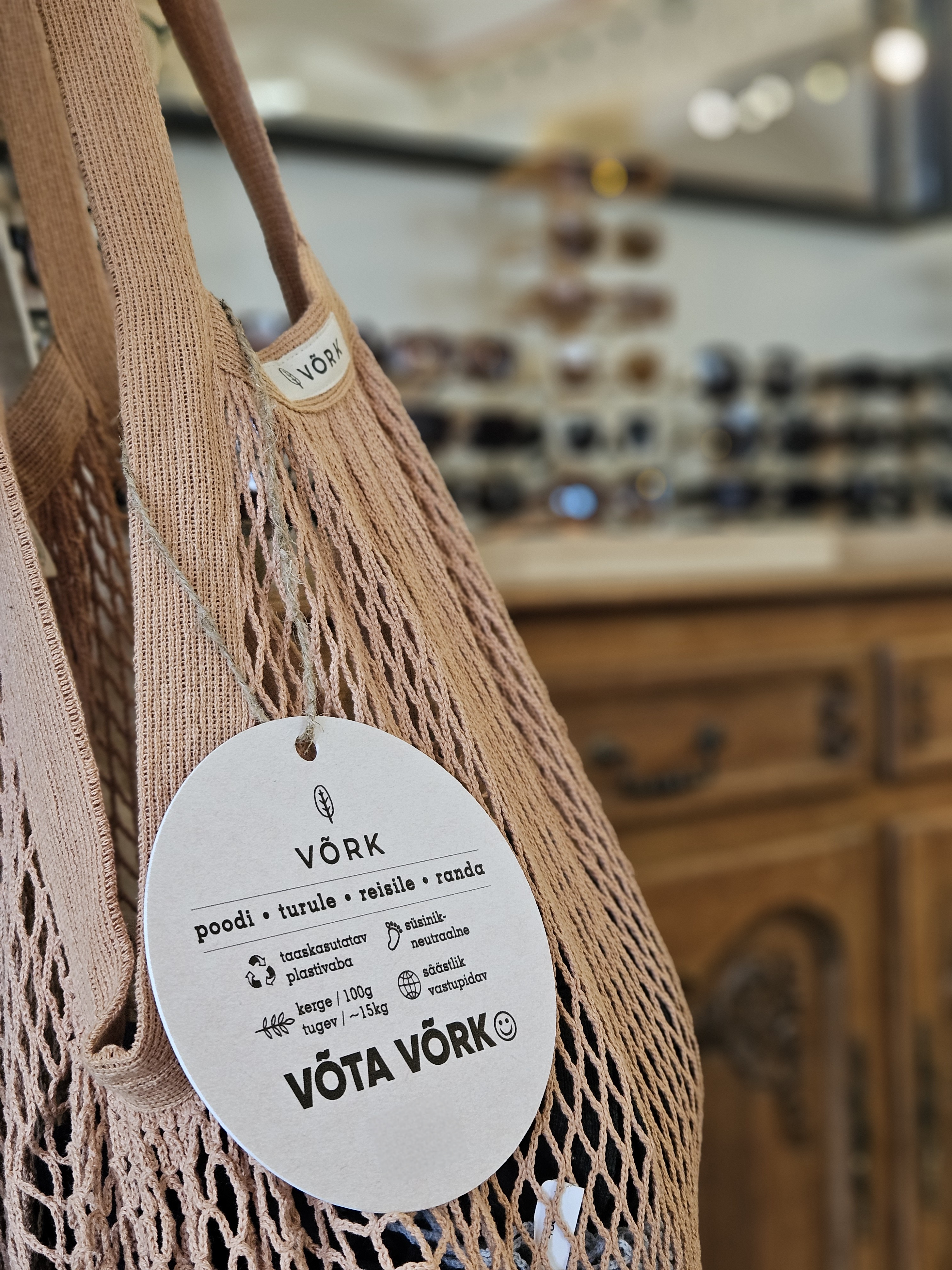 VÕRK punutud kott - poodi, turule, reisile randa